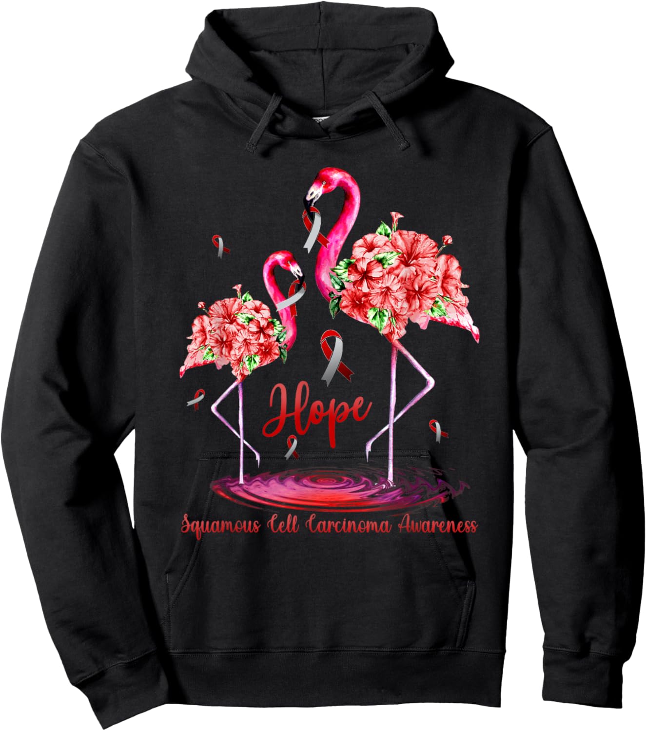 Flamingo Squamous Cell Carcinoma Awareness Hoodie - Hoodie | Black