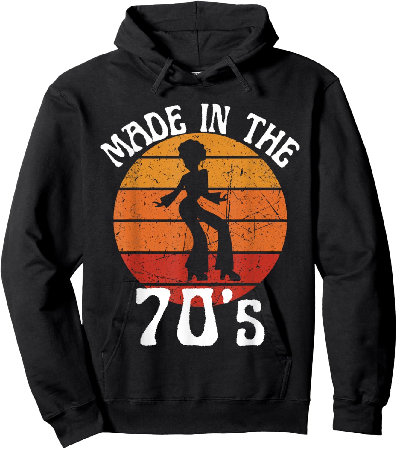Made in 70s Black Afro African American Dancer Sunset Hoodie - Hoodie | Black