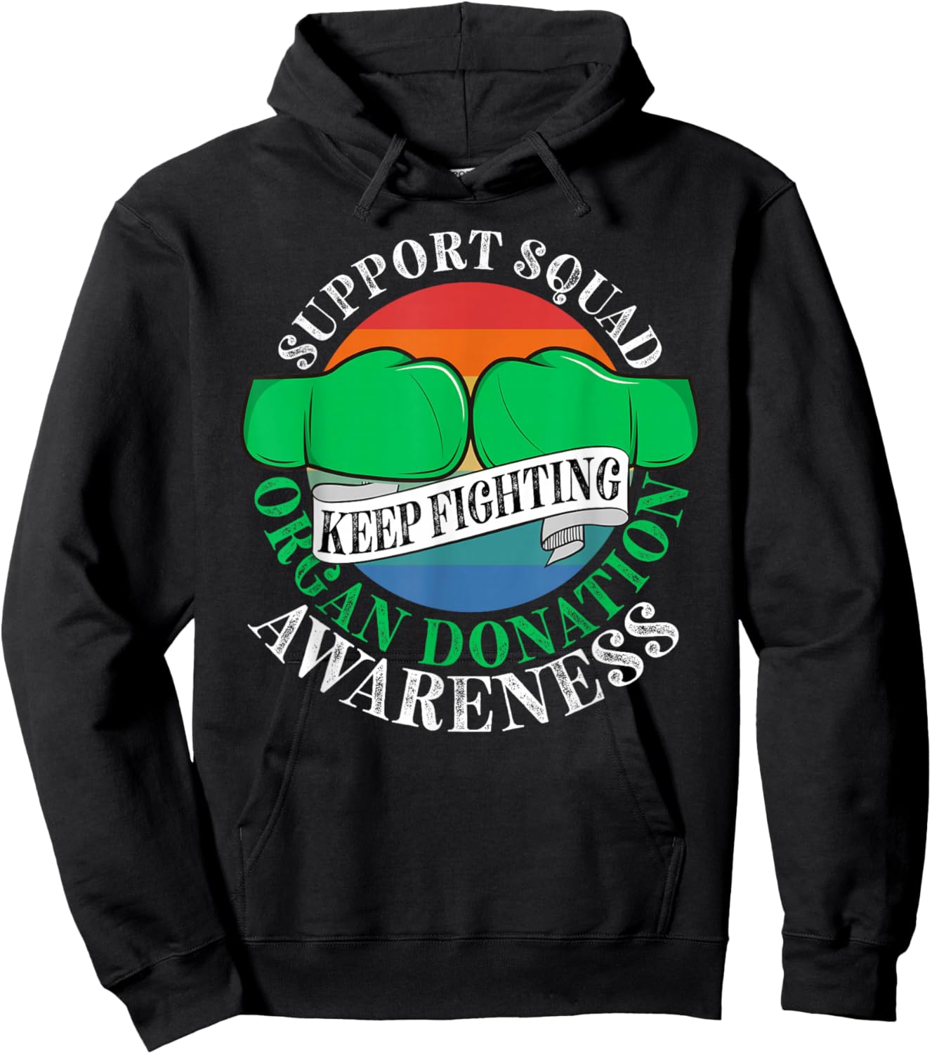 Support Awareness Squad I Transplant Survivor Organ Donation Hoodie - Hoodie | Black