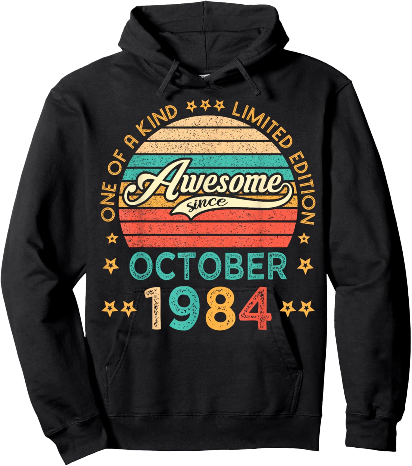 Vintage Birthday Awesome Since October 1984 Limited Edition Hoodie - Hoodie | Black