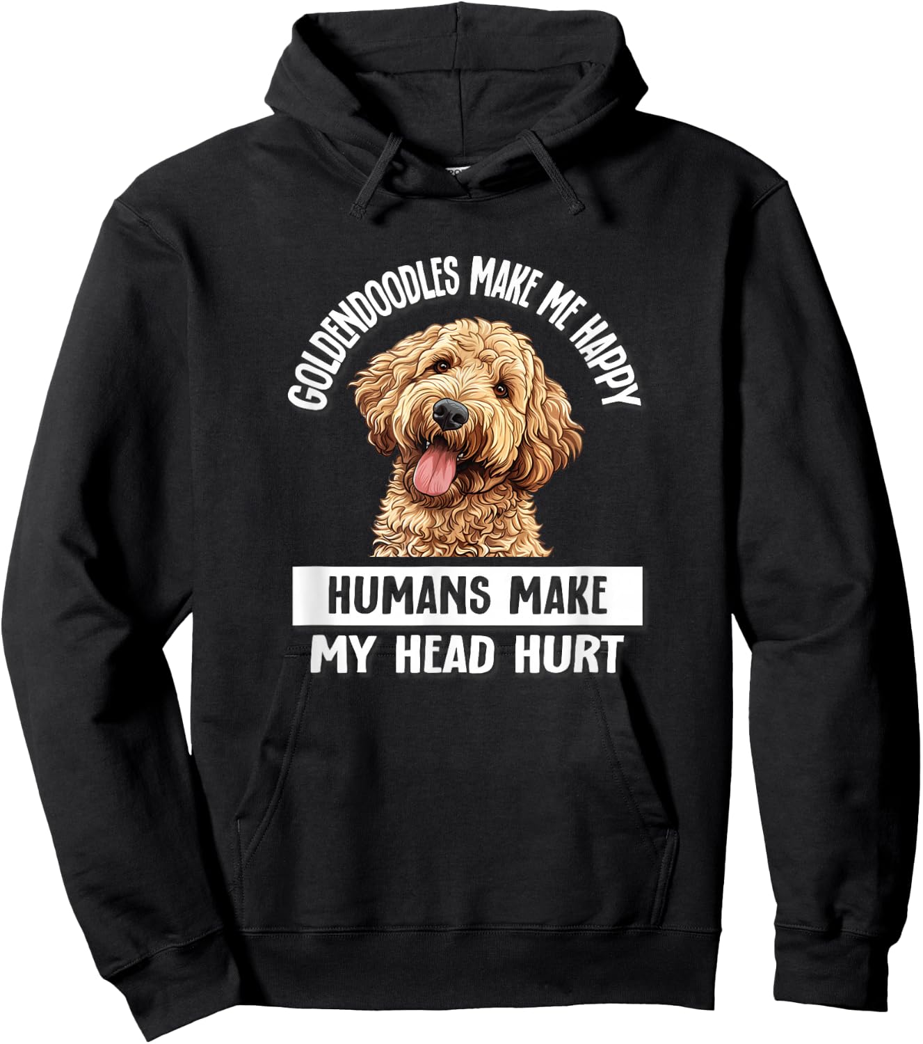 Funny Make Me Happy Goldendoodle Doodle Lover Hoodie - Hoodie | Black