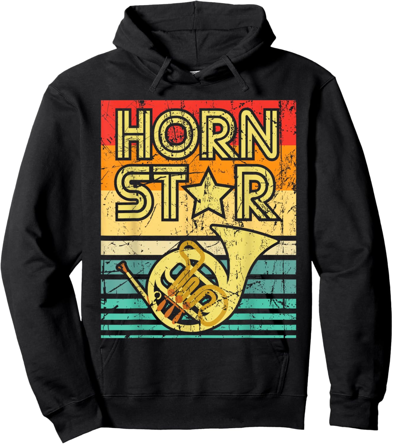 Horn Star - French Horn Player French Hornist Hoodie - Hoodie | Black