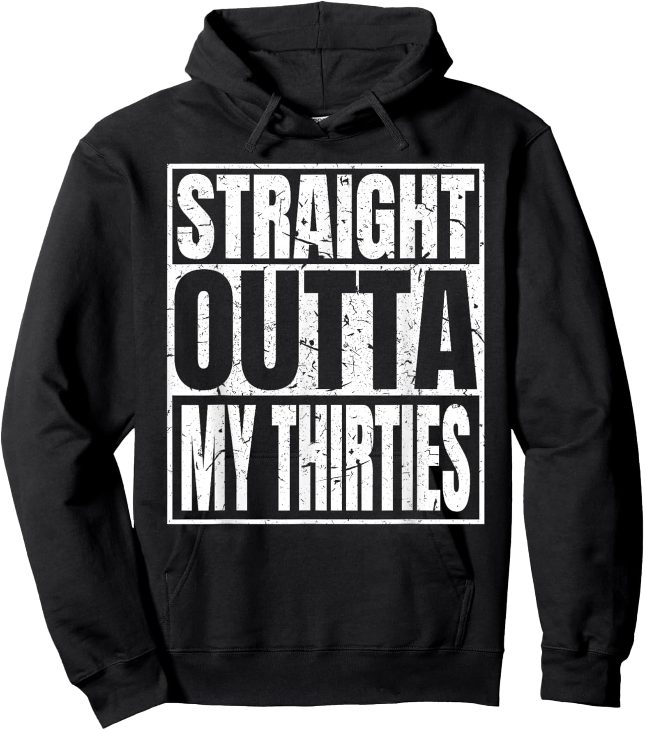 Straight Outta My Thirties 40th Birthday Funny 40 Years Old Hoodie - Hoodie | Black