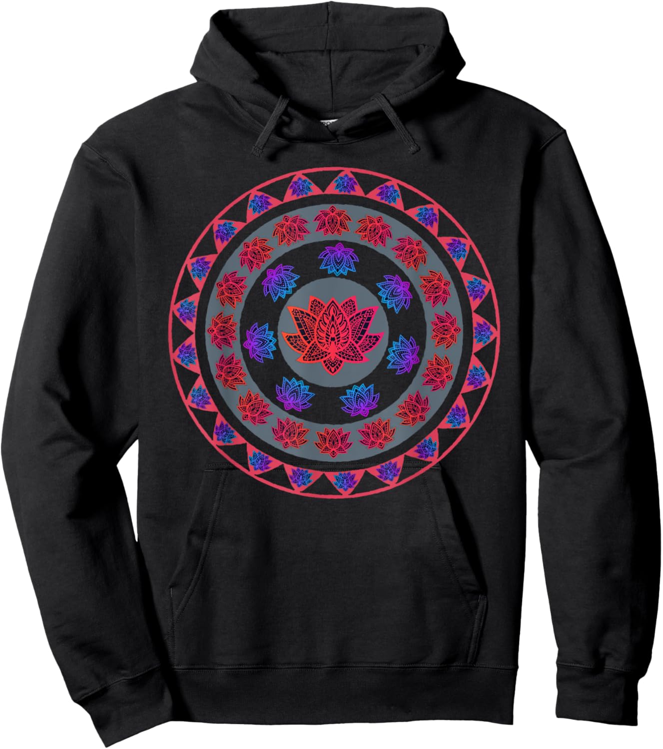 Lotus Flower Sacred Flower Mandala Lotus Design Lotus Flower Hoodie - Hoodie | Black