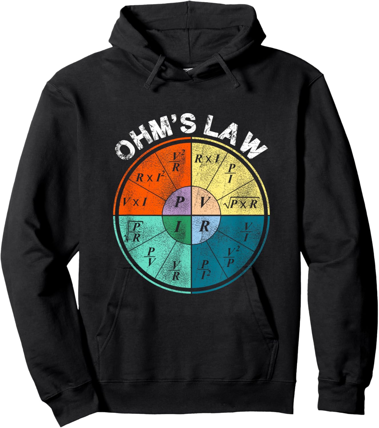Ohm's Law Current Resistance Power Voltage Pie Chart Design Hoodie - Hoodie | Black
