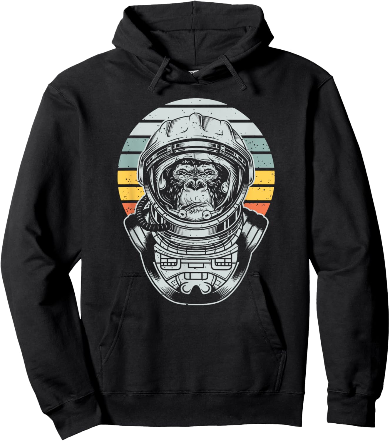 Retro Astronaut Space Monkey Hoodie - Hoodie | Black