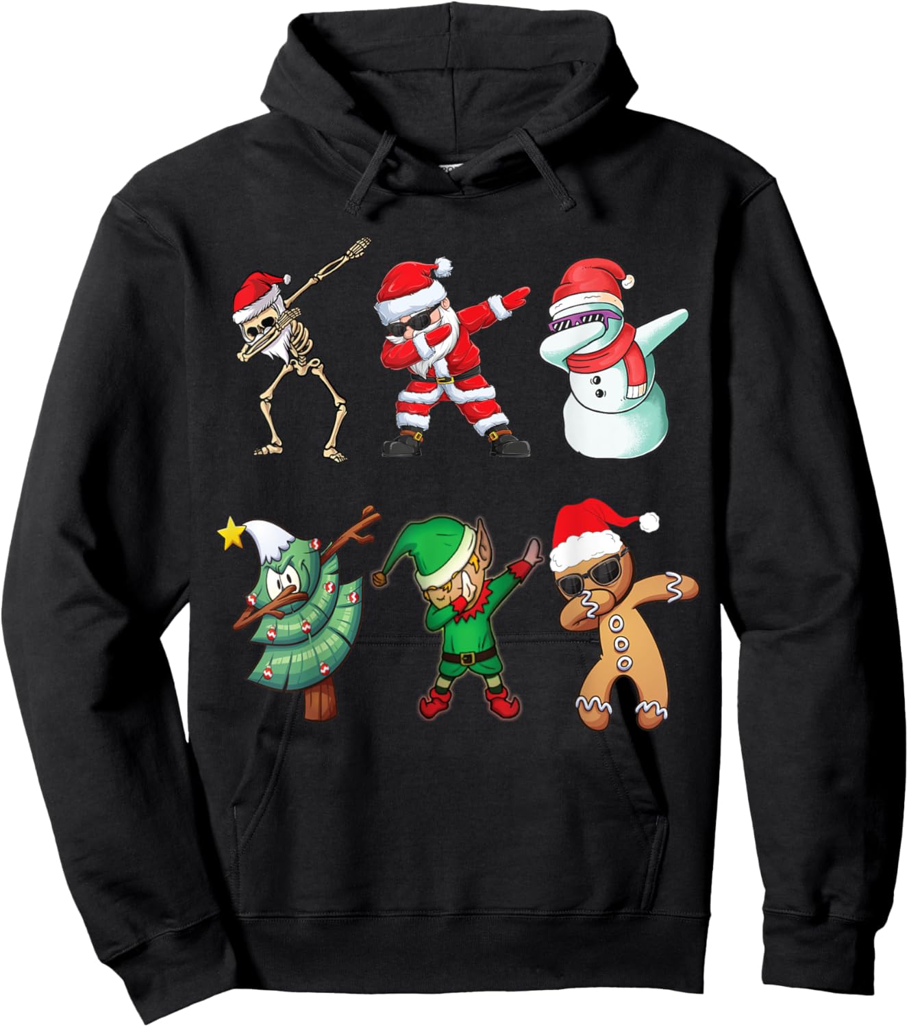 Funny Dapping santa Elf Friends Christmas Kids gingerbread Hoodie - Hoodie | Black