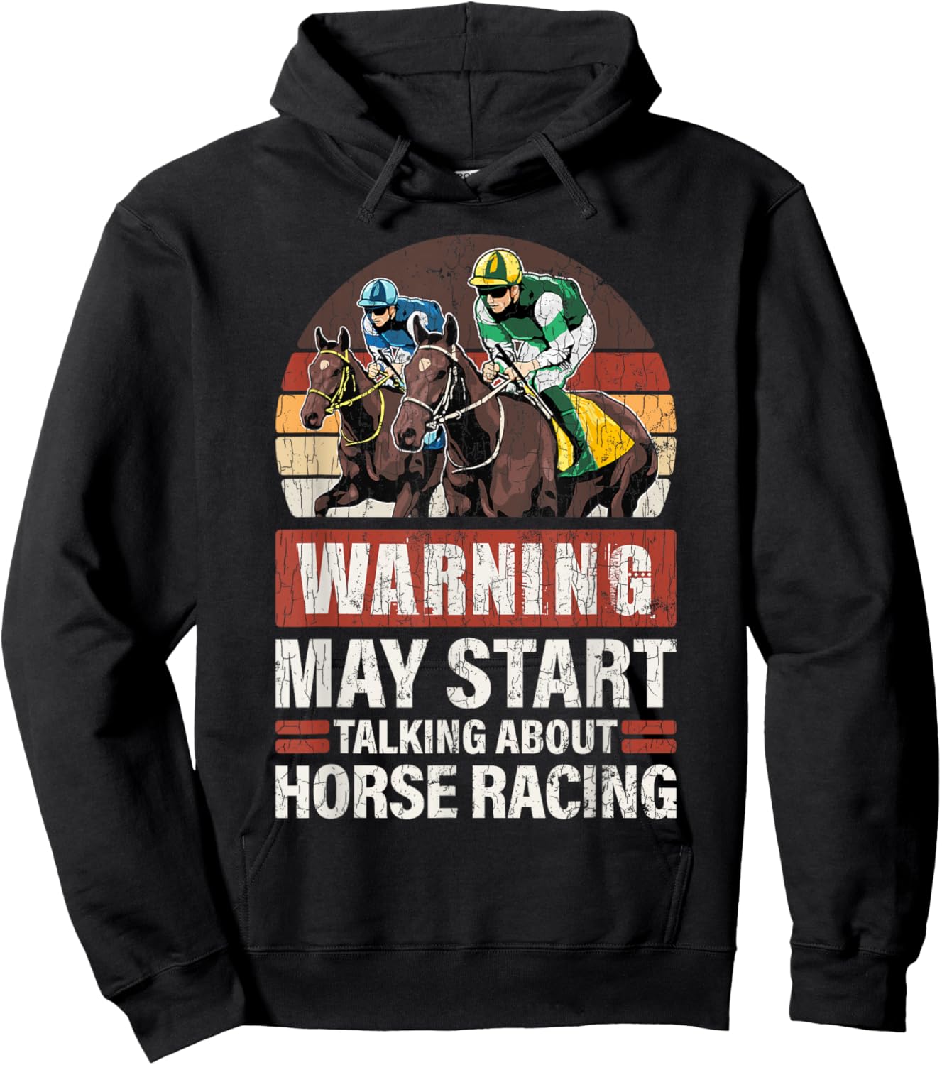 May Start Talking About Horse Racing Funny Racer Graphic Hoodie - Hoodie | Black