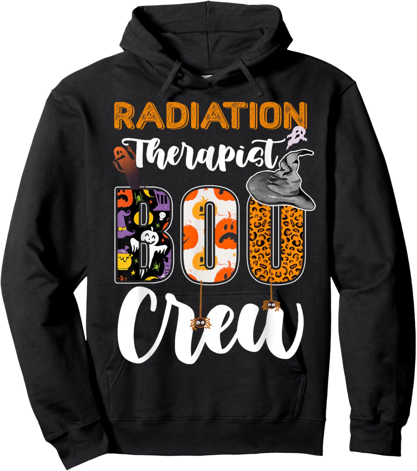 Radiation Therapist Boo Crew Ghost Therapy Halloween Match Hoodie - Hoodie | Black