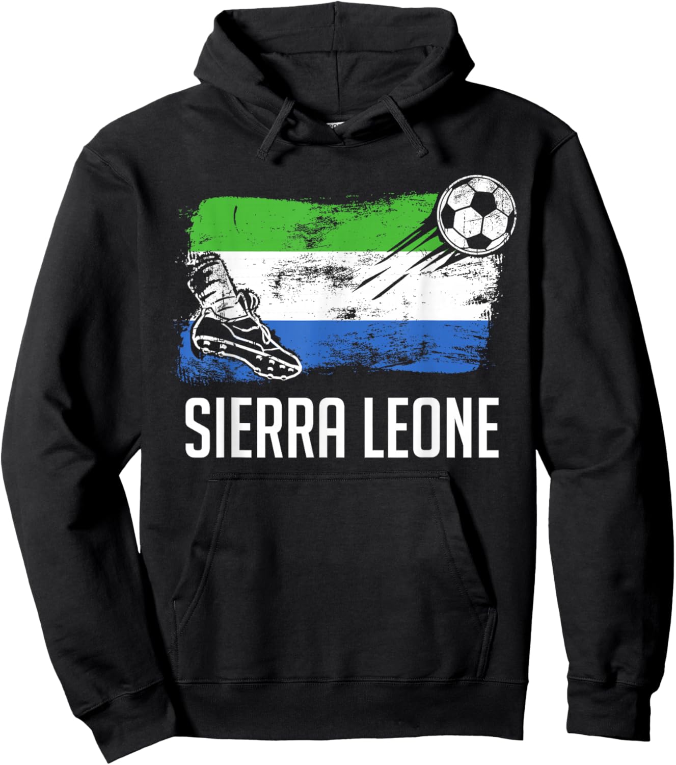 Sierra Leone Flag Jersey Sierra Leonian Soccer Team Hoodie - Hoodie | Black