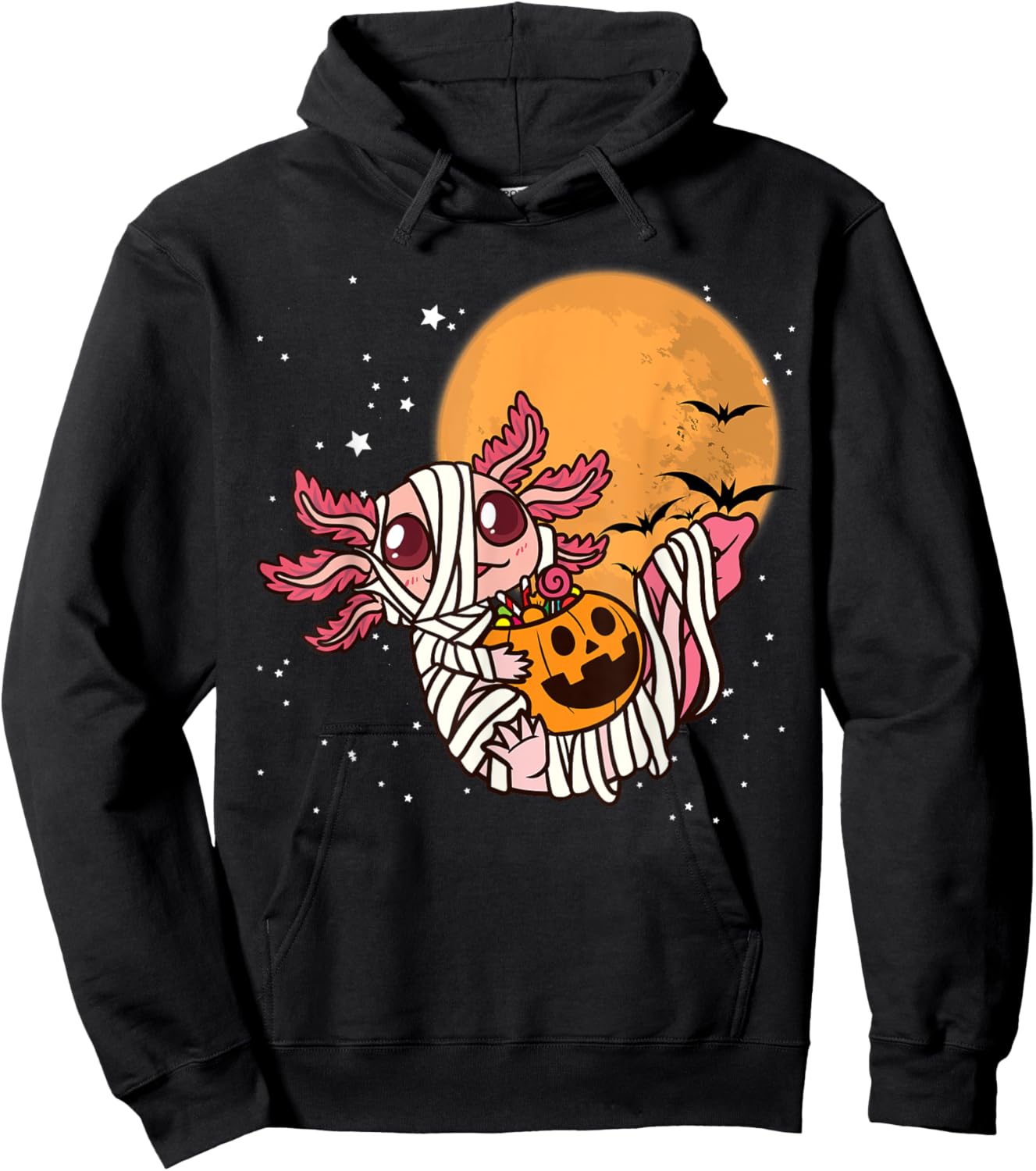 Cute Axolotl Halloween Mummy Axolotl Hoodie - Hoodie | Black