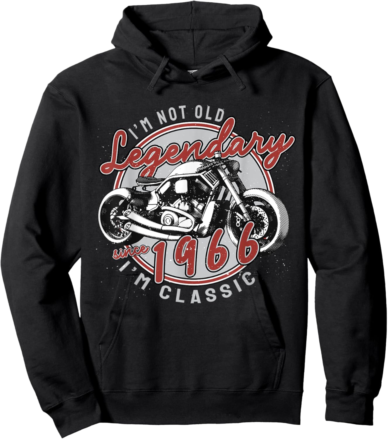 I'm Not Old I'm Classic. Biker Graphic Motorcycle 1966 55th Hoodie - Hoodie | Black