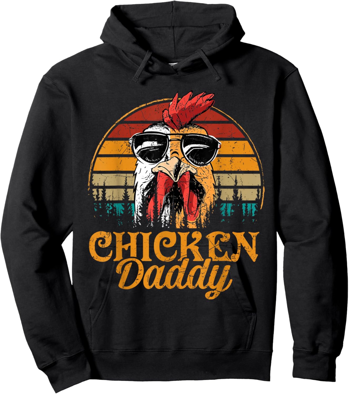 Chicken Daddy Vintage Poultry Farmer Funny Fathers Day Hoodie - Hoodie | Black
