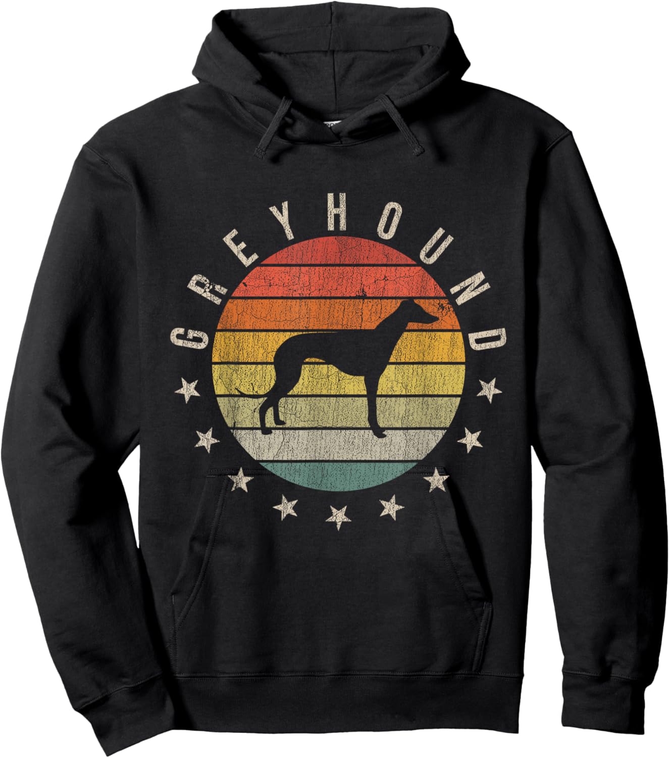 Greyhound Paw Vintage Retro Dad Mom Women Pet Hoodie - Hoodie | Black