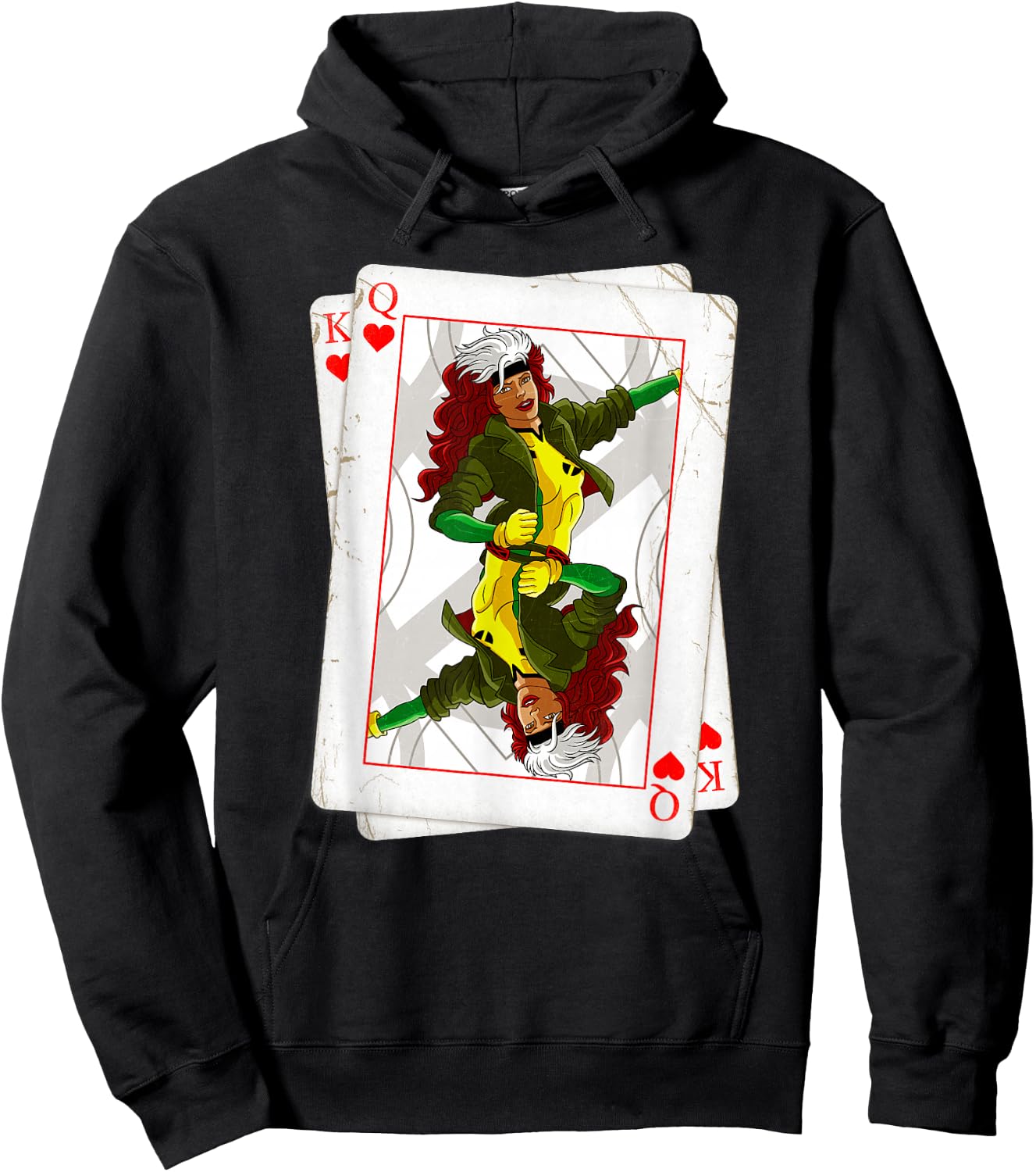 Marvel X-Men Rogue Playing Card 90s Hoodie - Hoodie | Black