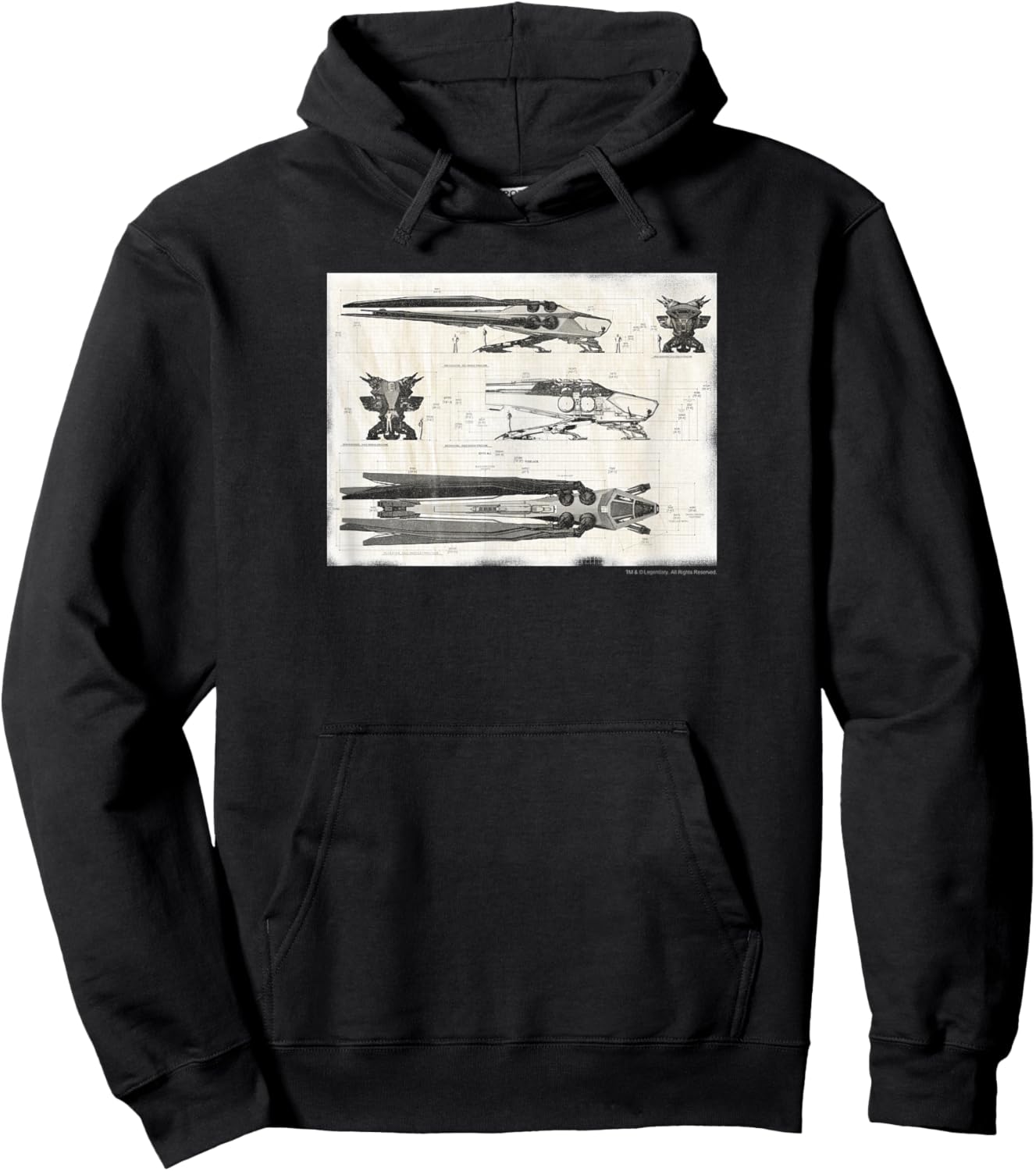 Dune - Royal Ornithopter Blueprint - Cream Hoodie - Hoodie | Black
