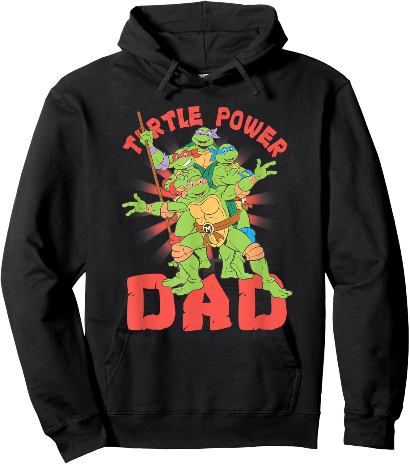 Teenage Mutant Ninja Turtles Dad Turtle Power Poster Hoodie - Hoodie | Black