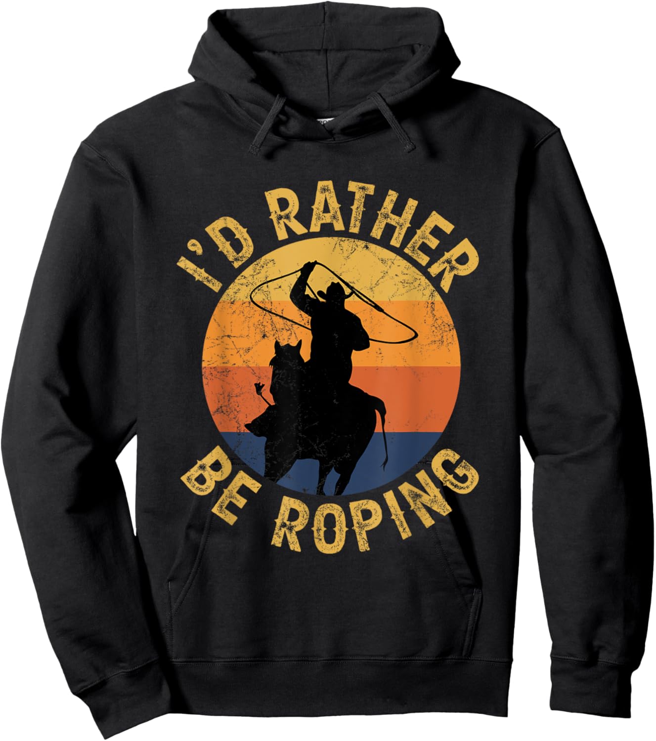 Funny Roping Horse Rodeo Team Roping Cowboy Cowgirl Hoodie - Hoodie | Black
