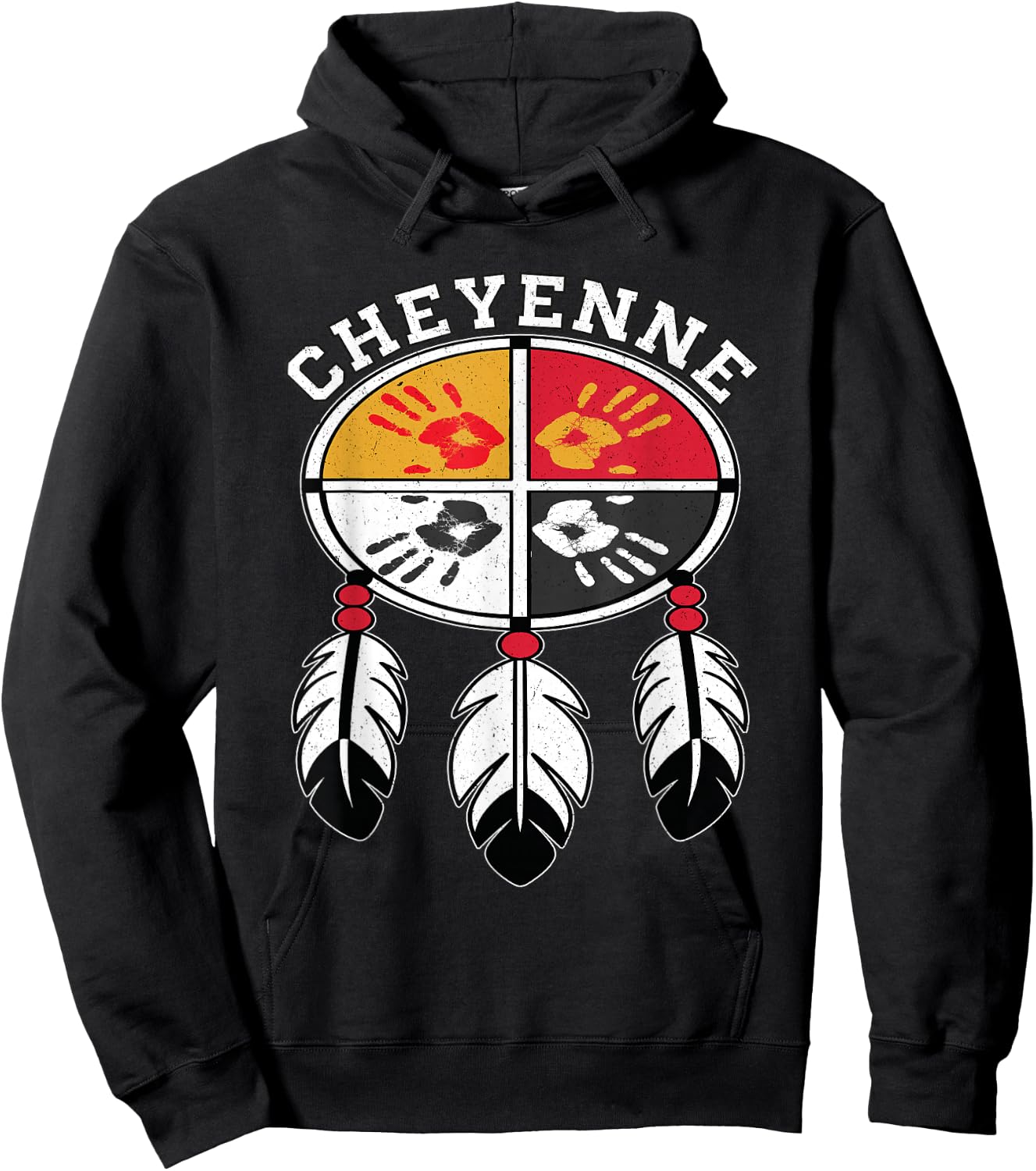 Cheyenne Medicine Wheel Indigenous Native American Tribe Hoodie - Hoodie | Black