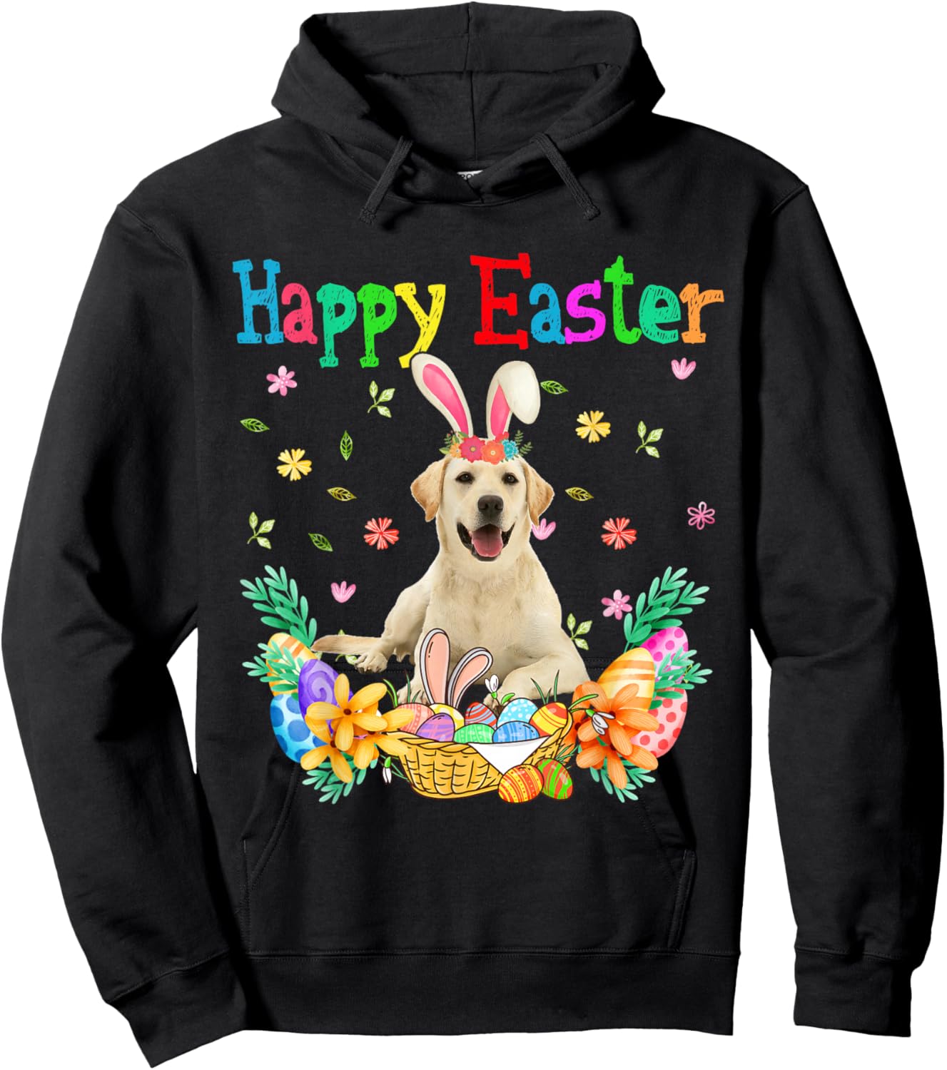 Happy Easter Labrador Retriever Bunny Labrador Retriever Egg Hoodie - Hoodie | Black