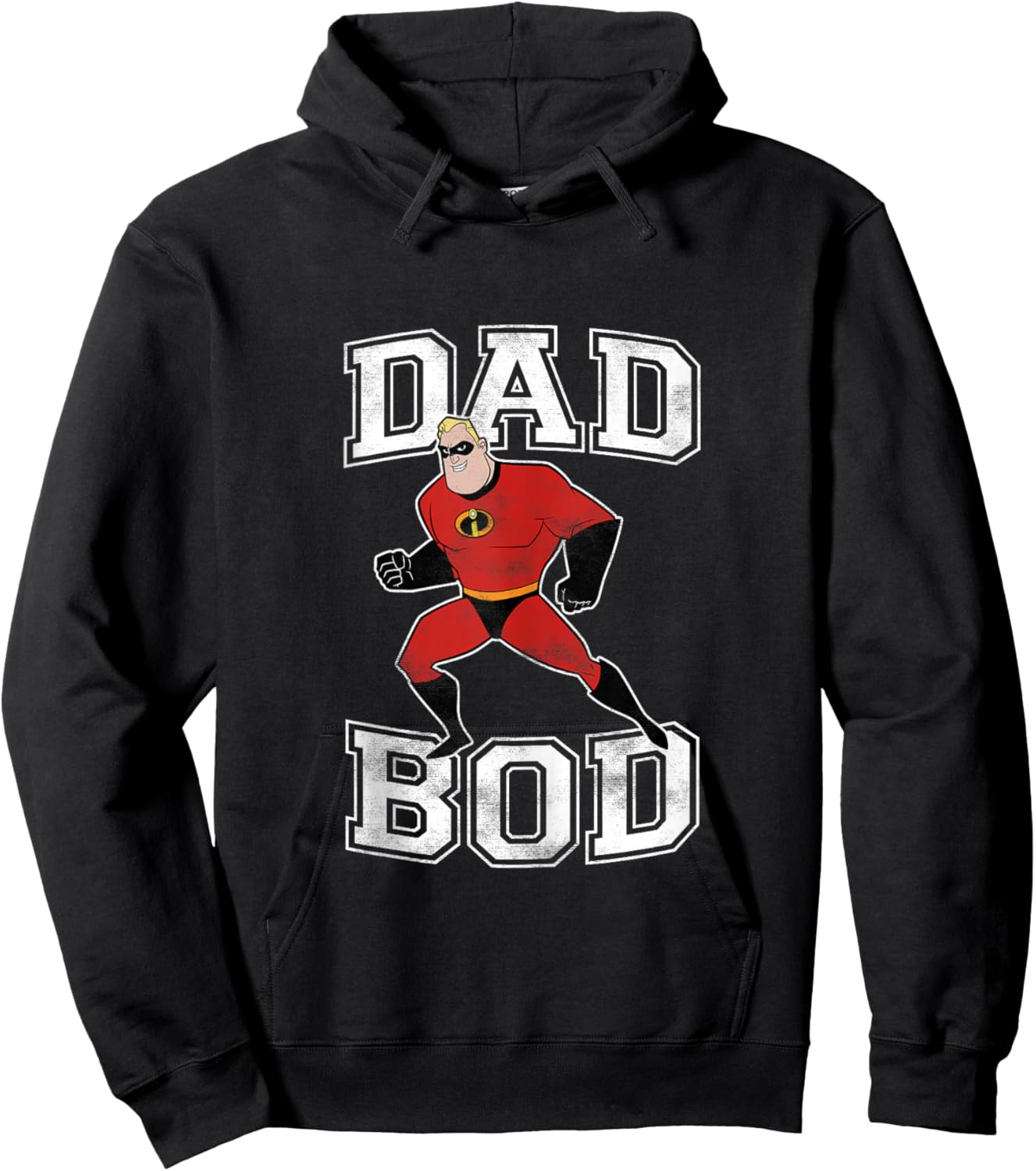 Disney Pixar Incredibles Mr. Incredible Dad Bod Portrait Hoodie - Hoodie | Black