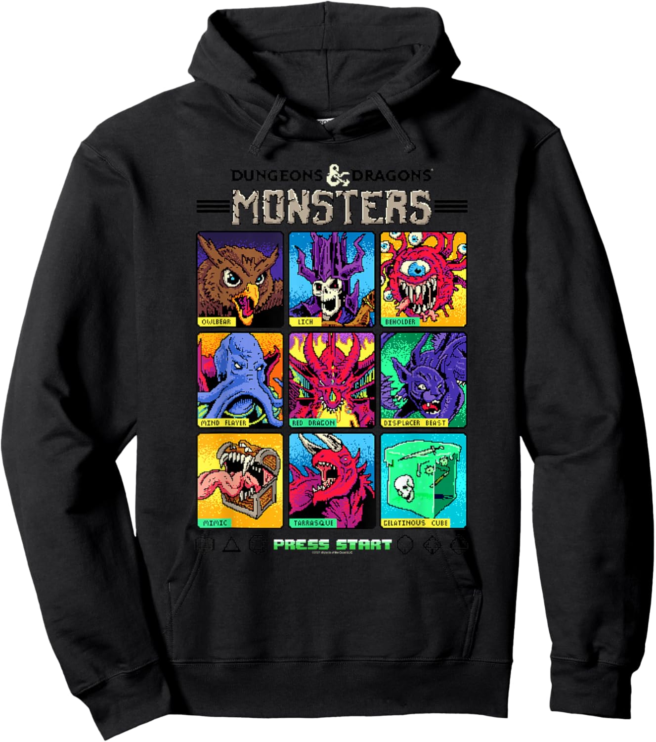 Dungeons & Dragons Wizards of the Coast Monster Select Menu Hoodie - Hoodie | Black