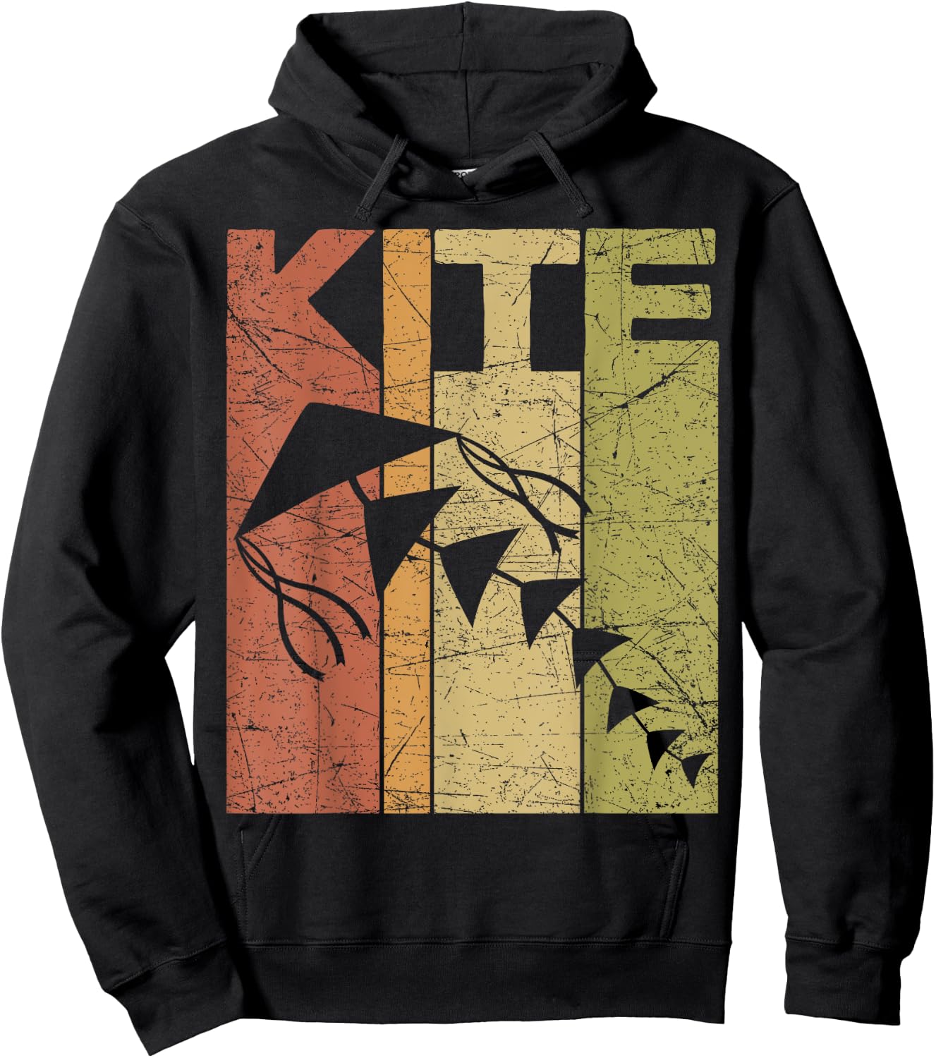 Kite Flying Vintage Wind Kite Retro Flying Kite Hoodie - Hoodie | Black