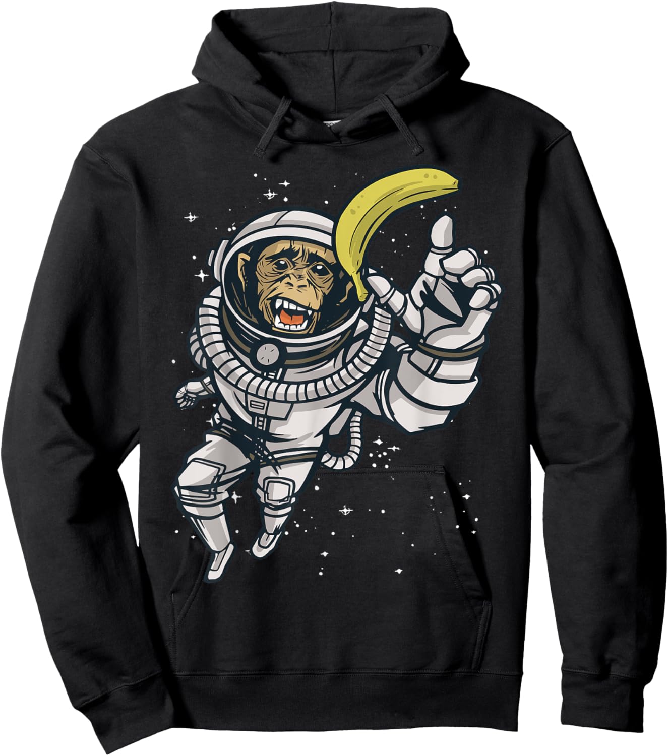 Astronaut Monkey - Space Travel Hoodie - Hoodie | Black