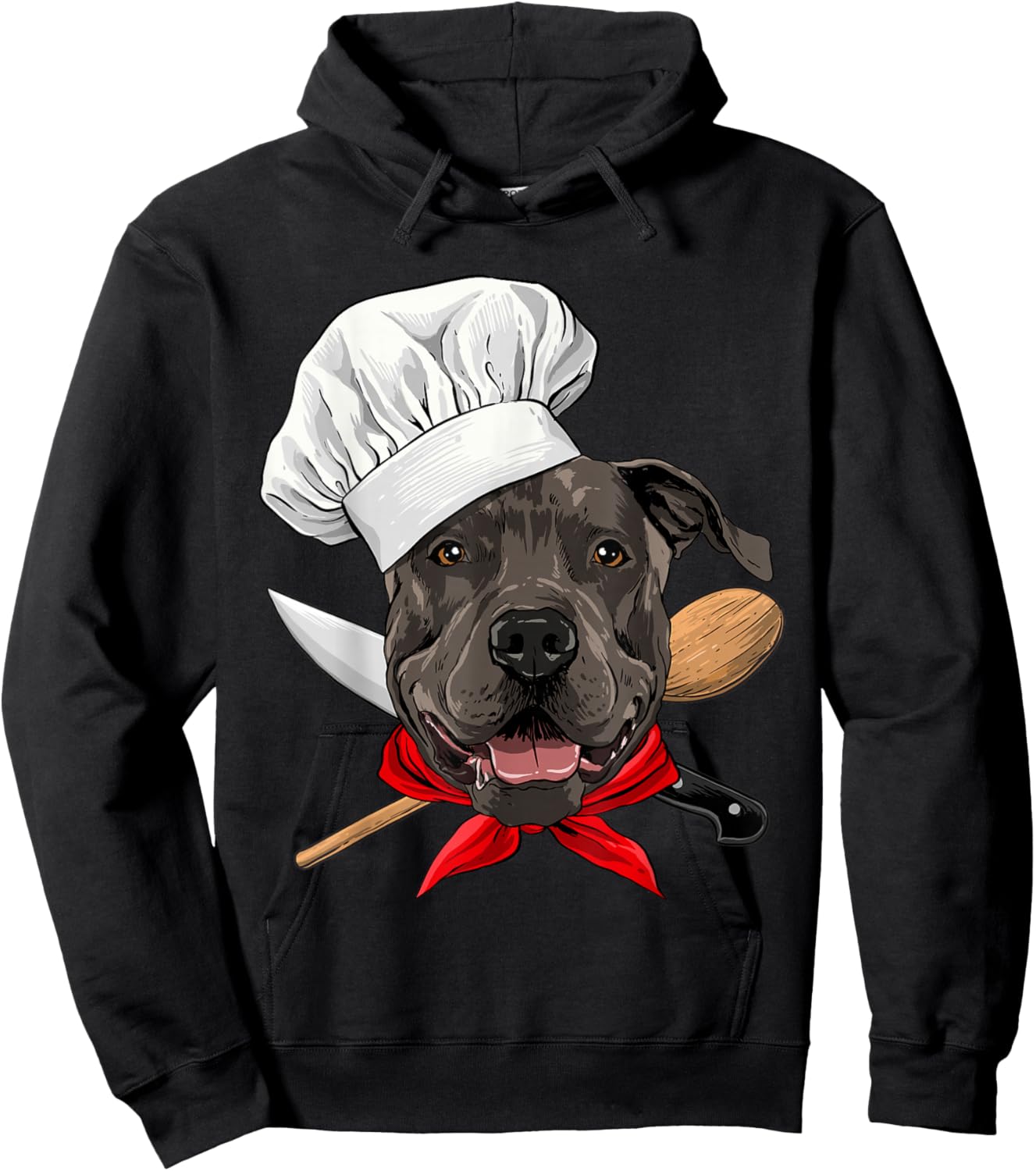 Pit Bull Chef Dog, Cooking Baking Lover Hoodie - Hoodie | Black