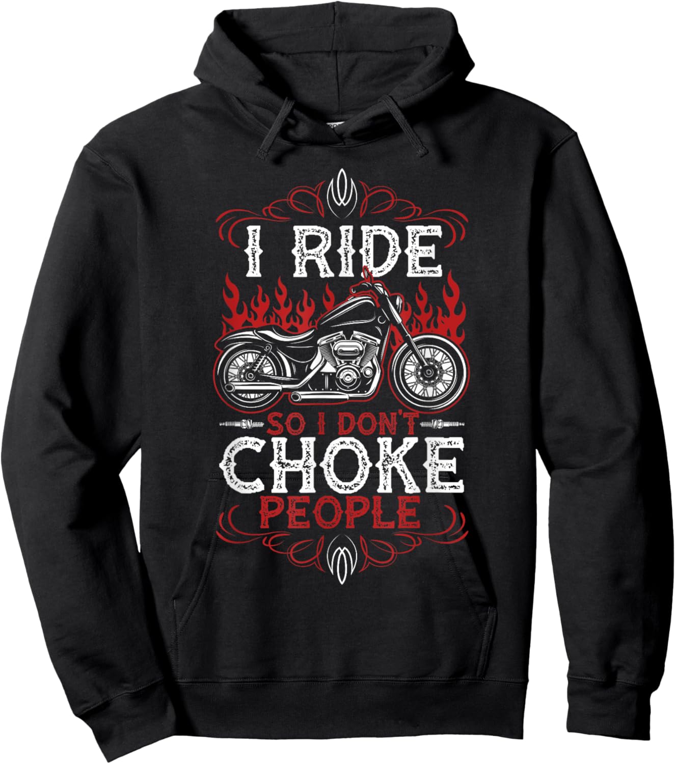 I Ride So I Don't Choke People Hoodie - Hoodie | Black