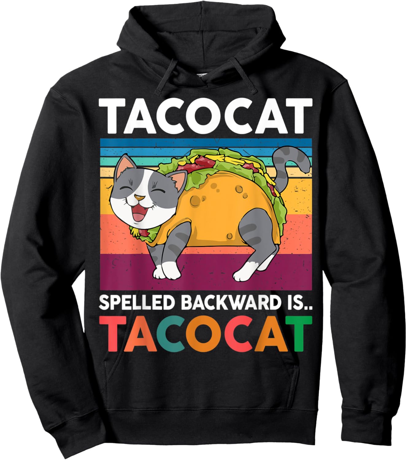Taco Cat-Shirt Women Men Youth Kids Spelled Backward Tacocat Hoodie - Hoodie | Black