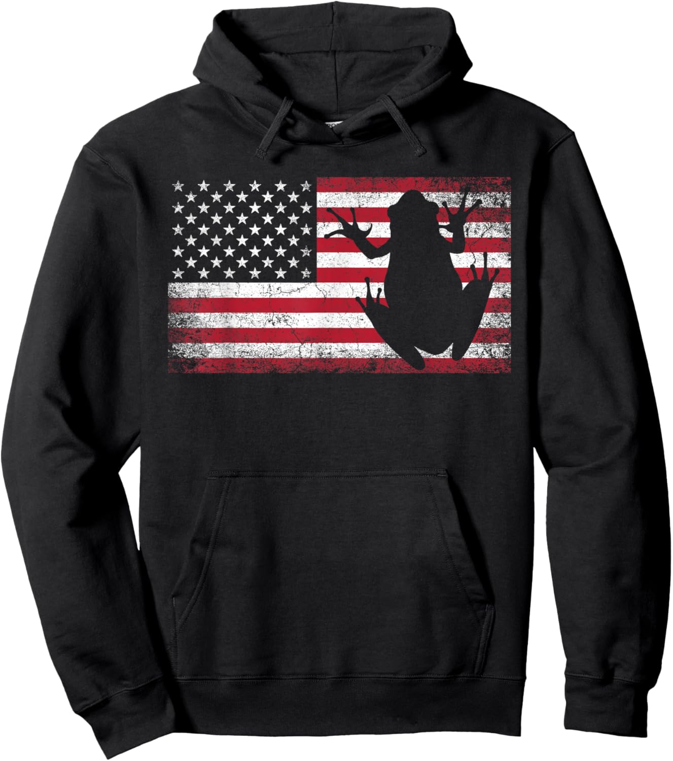 Frog Toad 4th of July Gift American Flag USA - America Hoodie - Hoodie | Black