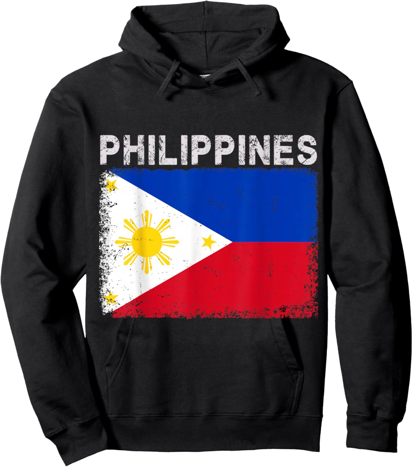 Vintage Philippines Flag Filipino Pride Sports Jersey Hoodie - Hoodie | Black