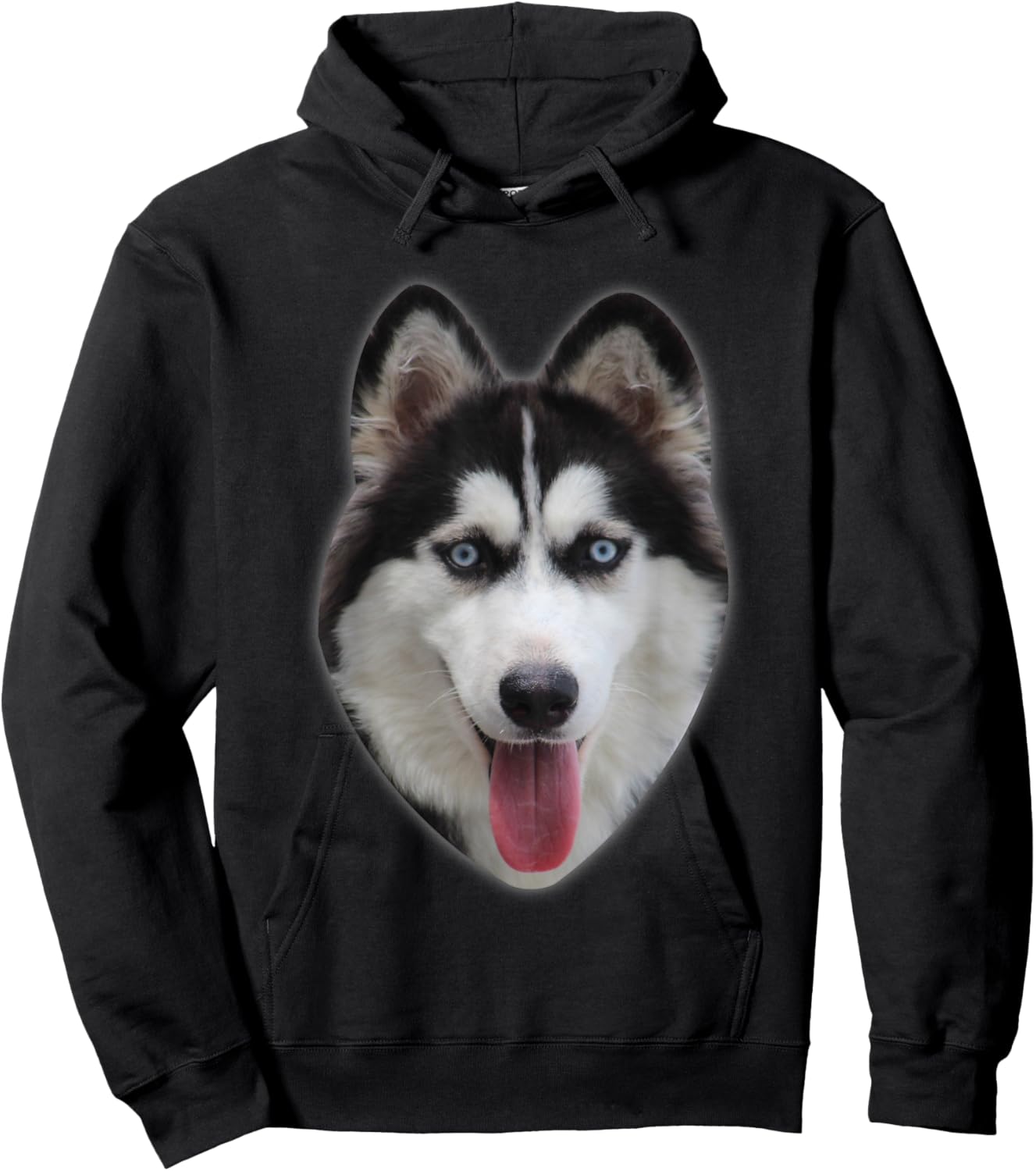 Siberian Husky Designs Siberian Husky - Men's Adult Black Short Sleeve Classic Fit - Small Hoodie - Hoodie | Black