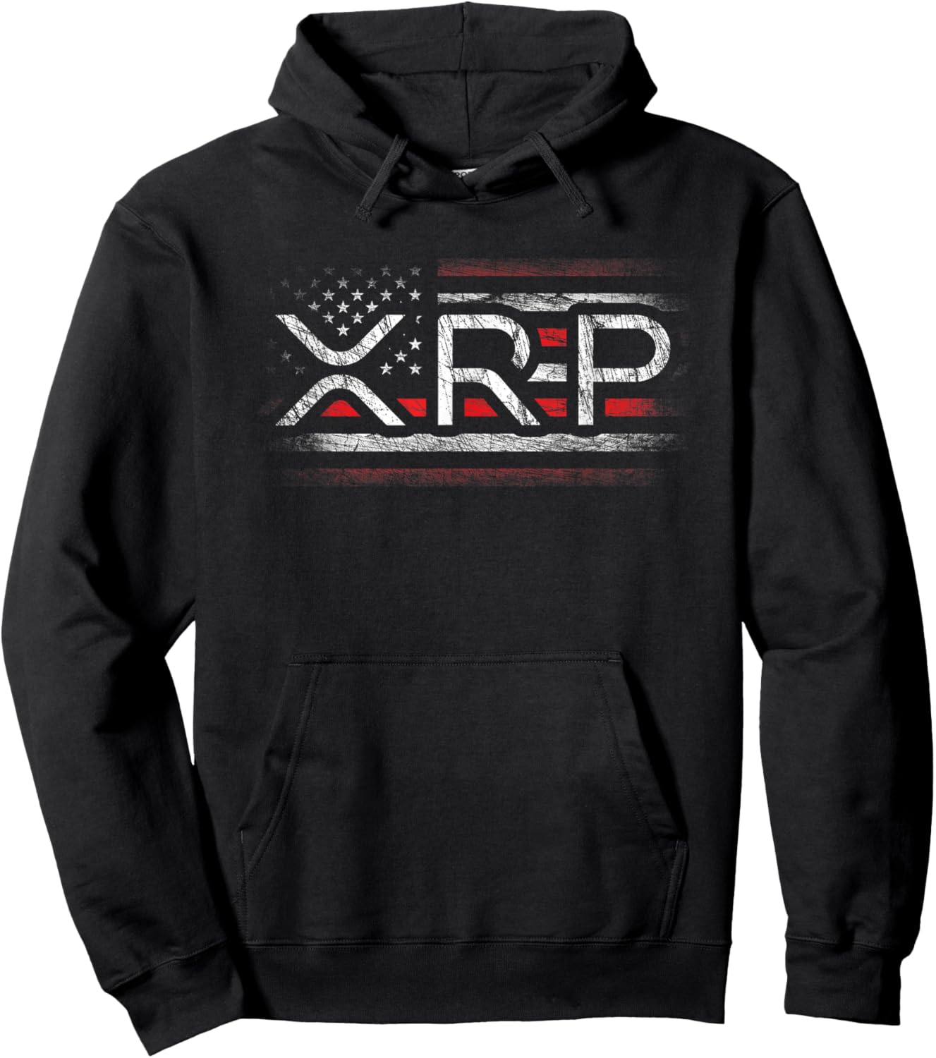 Crypto Currency - XRP Cryptocurrency - American Flag - XRP Hoodie - Hoodie | Black