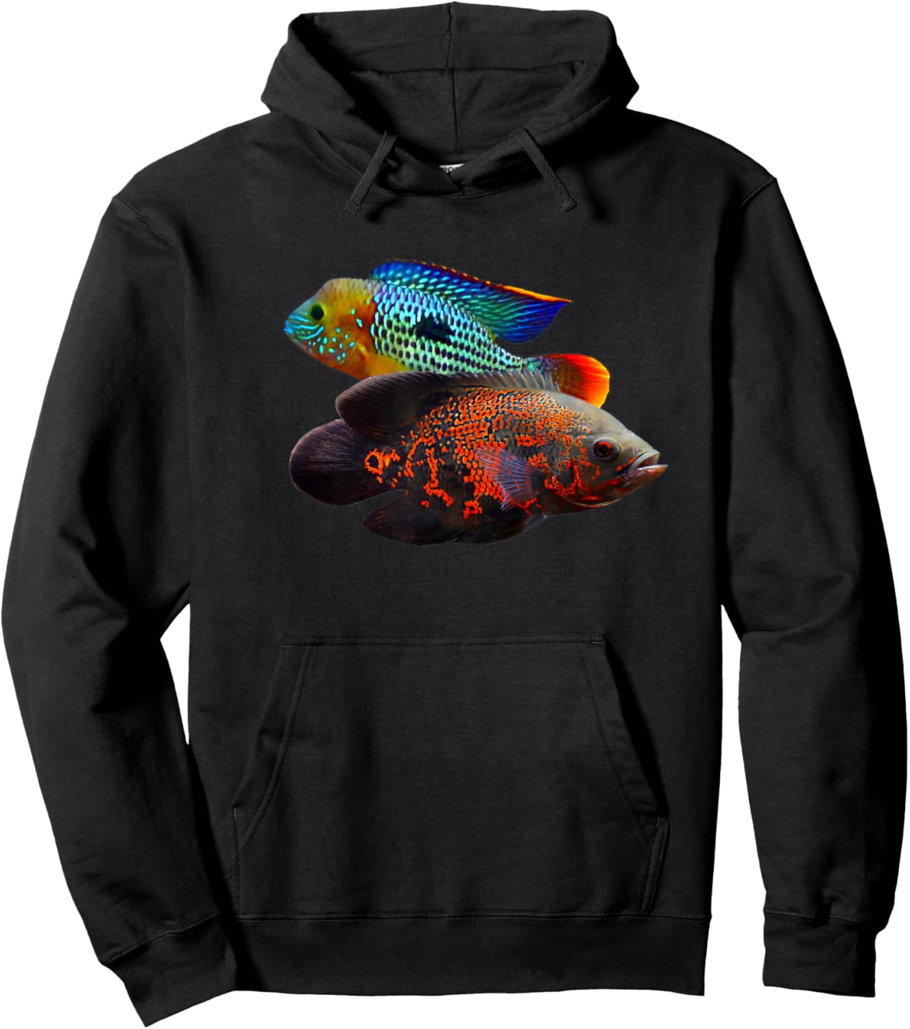 Oscar Fish Green Terror Cichlids Monster Fish Aquarium Hoodie - Hoodie | Black