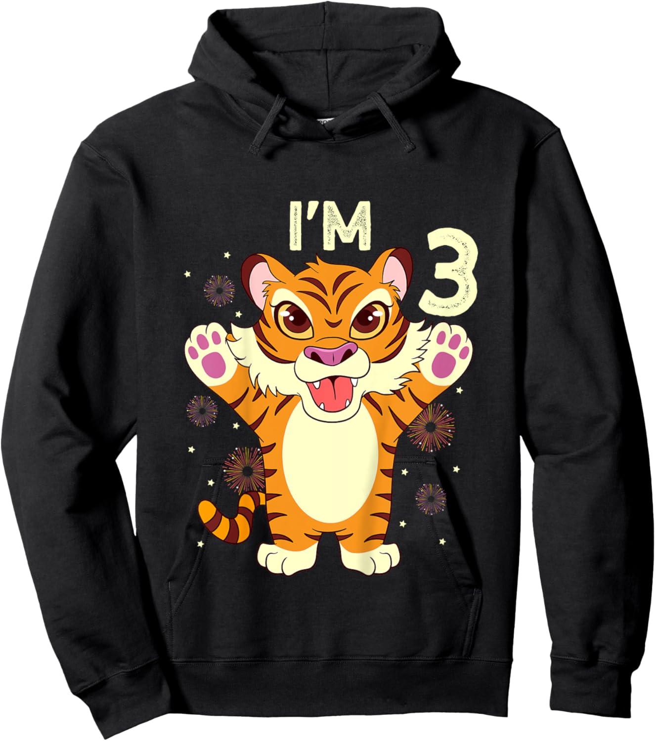 Kids i'm 3 - Tiger 3rd Birthday 3 Years old Hoodie - Hoodie | Black