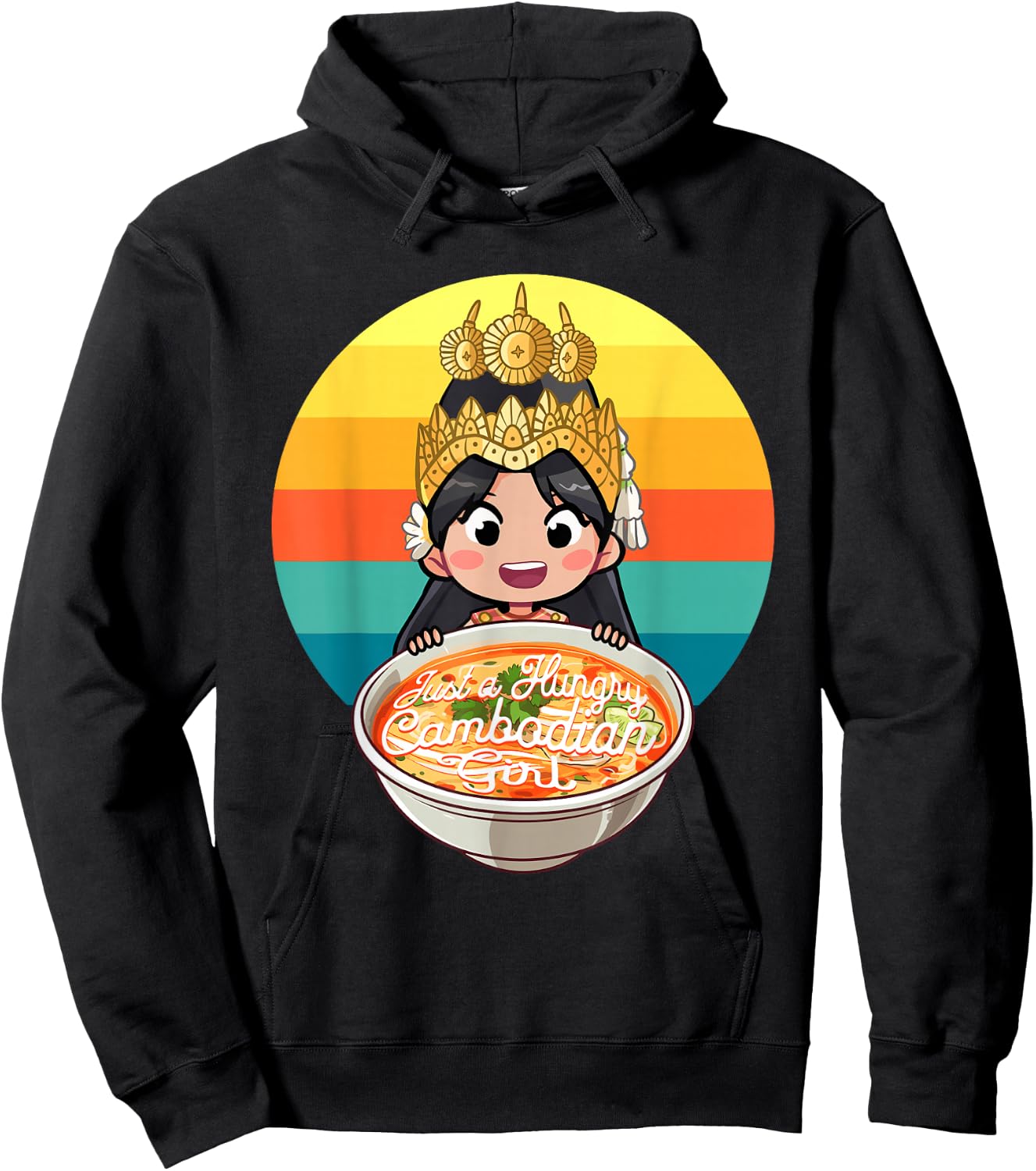 Khmer Cambodian Traditional Apsara Dancer Reamker Design Hoodie - Hoodie | Black