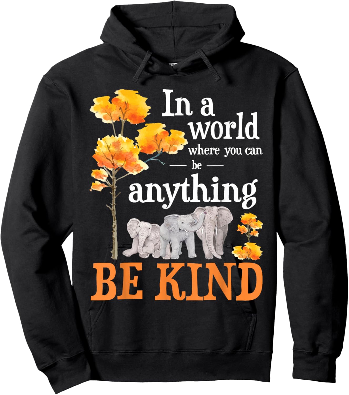 In A World Where You Can Be Kind - Zookeeper Elephant Lover Hoodie - Hoodie | Black