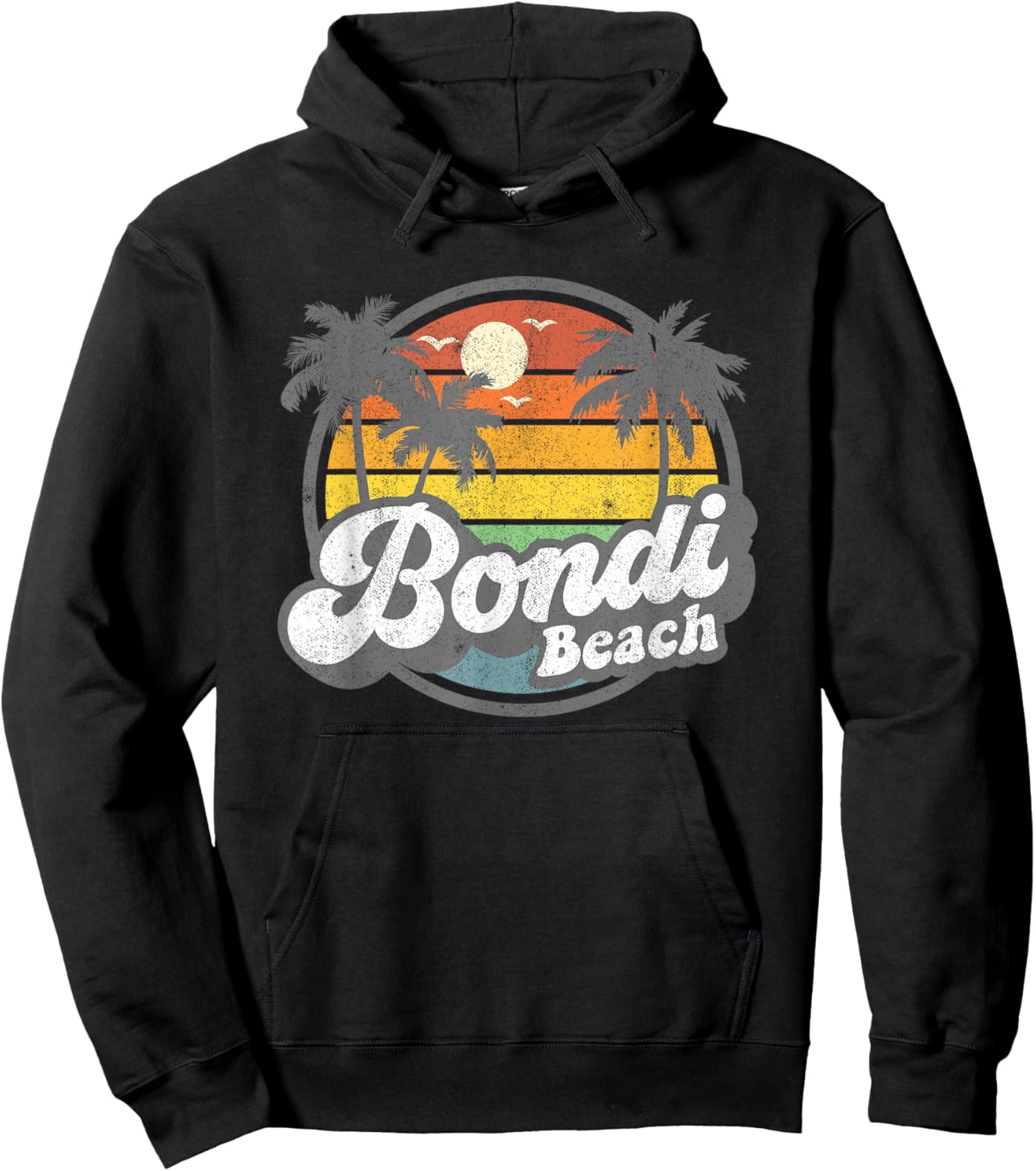 Bondi Beach Australia Retro 70s Vintage Beach Summer Gift Hoodie - Hoodie | Black