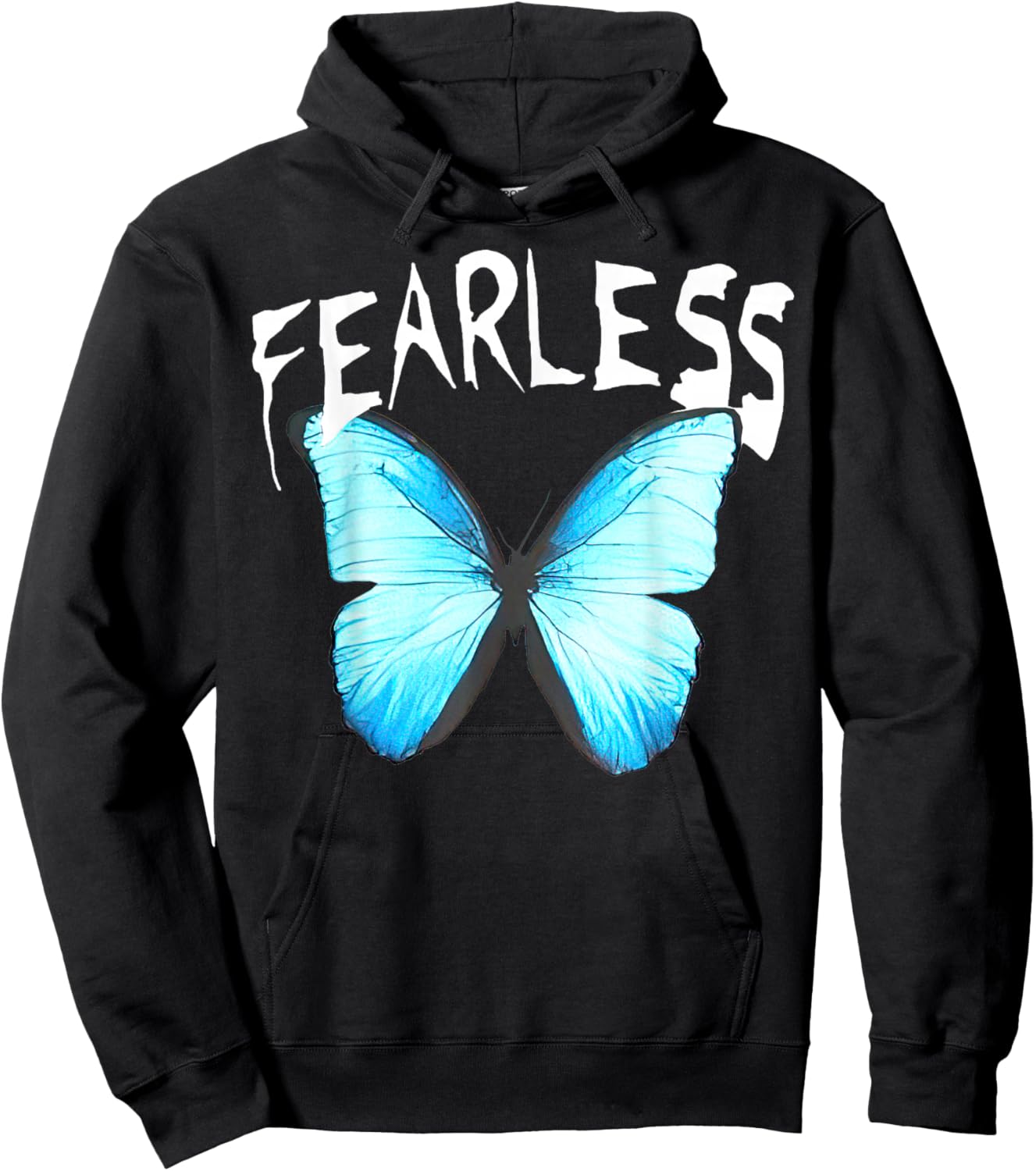 Humor Fearless Butterfly Cute Colorful Blue Butterfly Hoodie - Hoodie | Black
