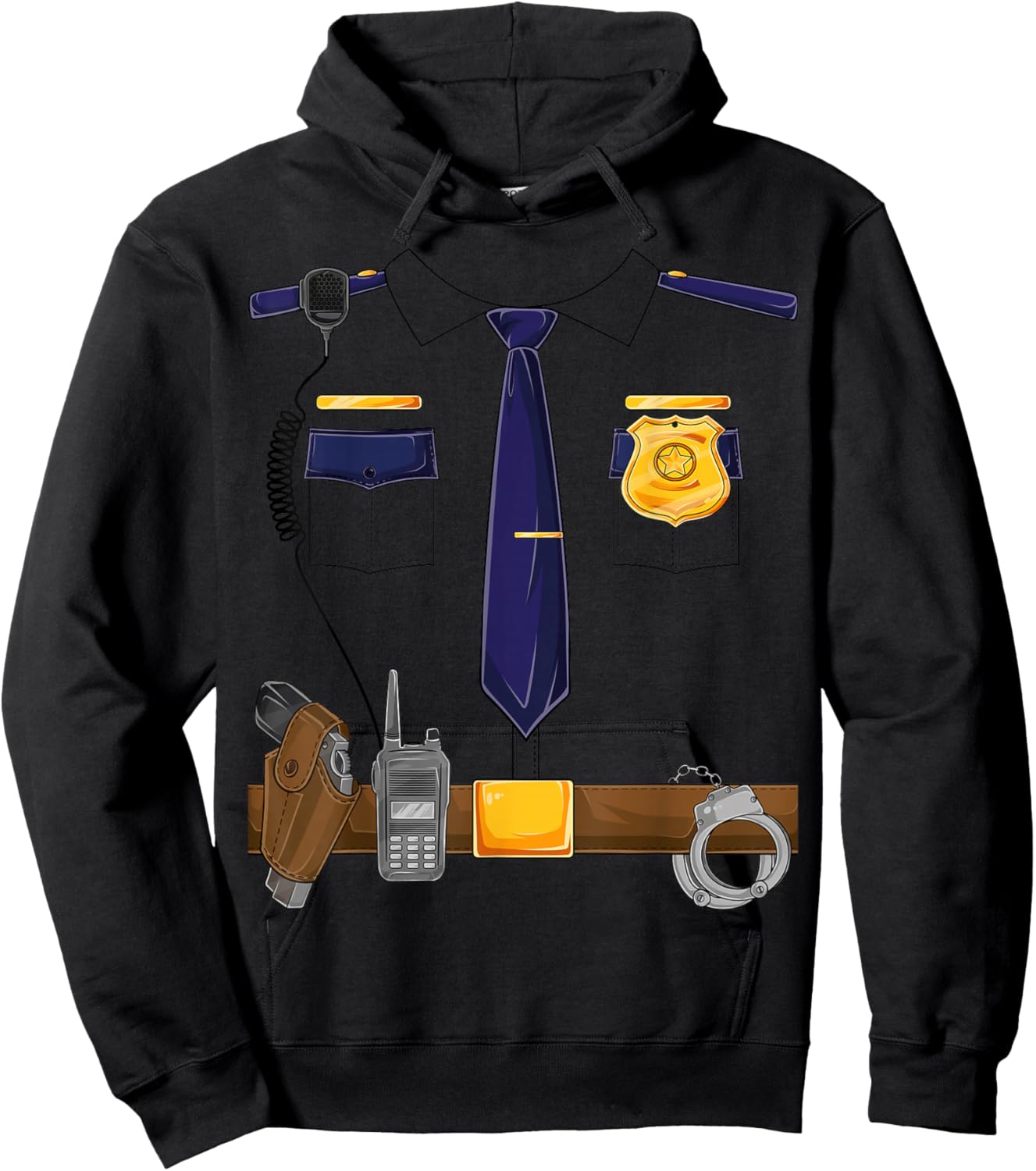 Halloween Police Costume Policeman Police Officer Kids Men Small Hoodie - Hoodie | Black