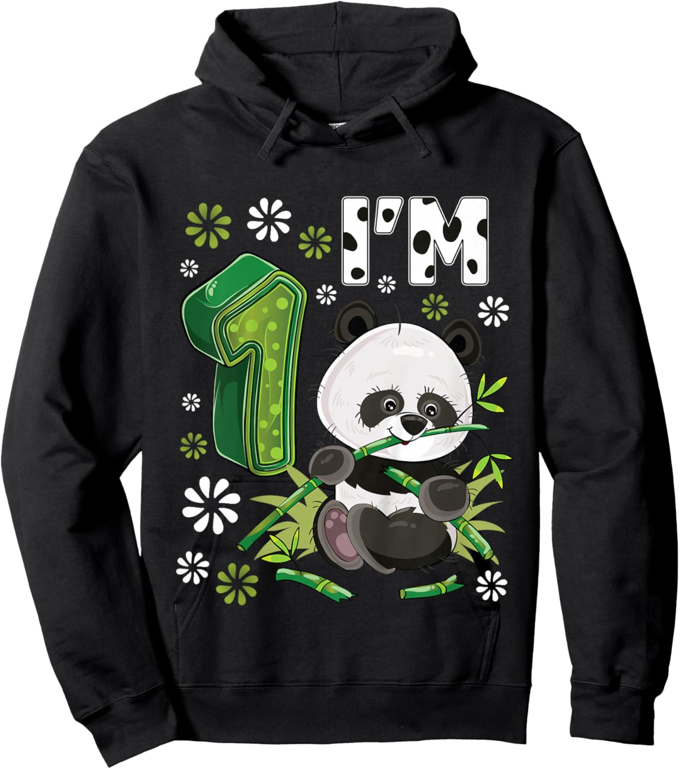 1 Year Old Panda 1st Birthday Party Animal Panda Lover Hoodie - Hoodie | Black