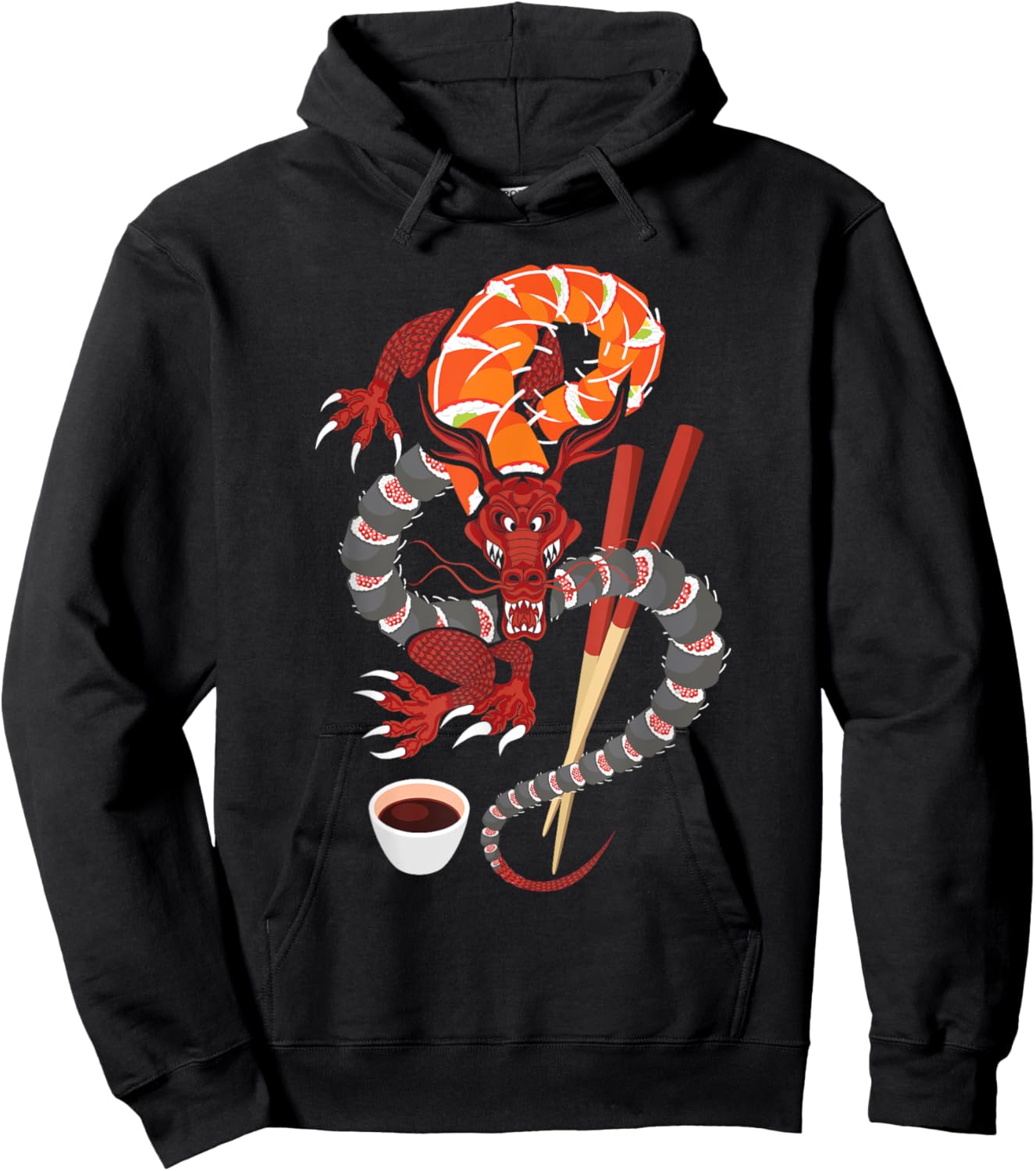 Sushi Dragon - Anime Japan Japanese Cuisine Chef Food Lover Hoodie - Hoodie | Black