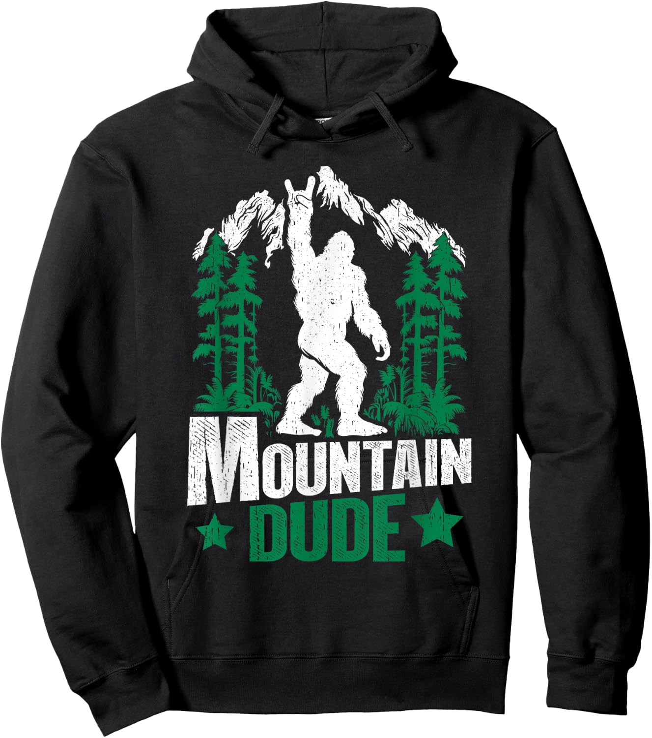 Funny Bigfoot Outdoor Adventures Mountain Dude Hoodie - Hoodie | Black