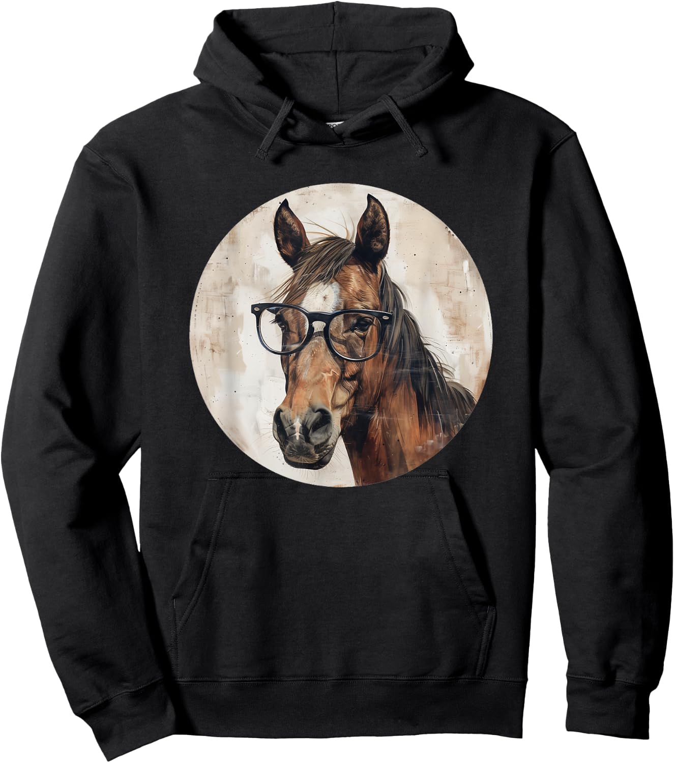 Funny Horse with Glasses Equestrian Riding Hoodie - Hoodie | Black