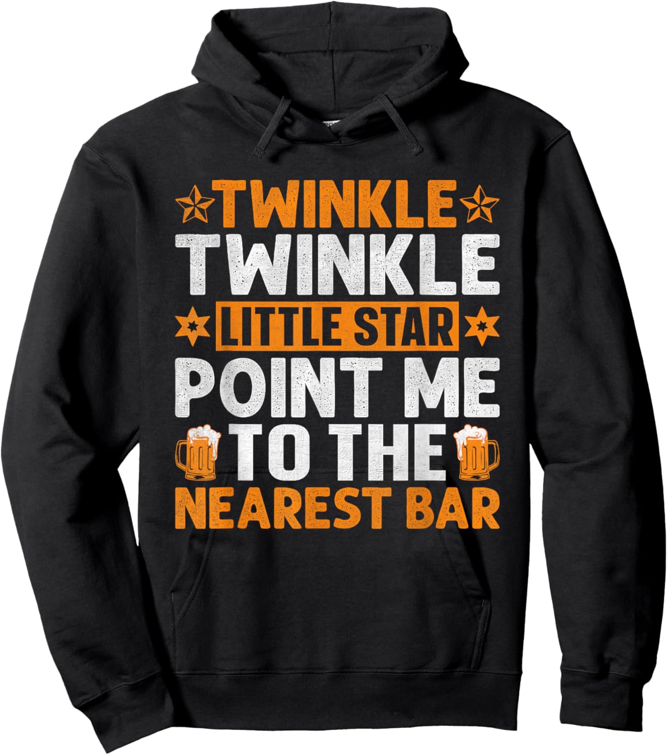 Twinkle Twinkle Little Star Point Me To The Nearest Bar Hoodie - Hoodie | Black