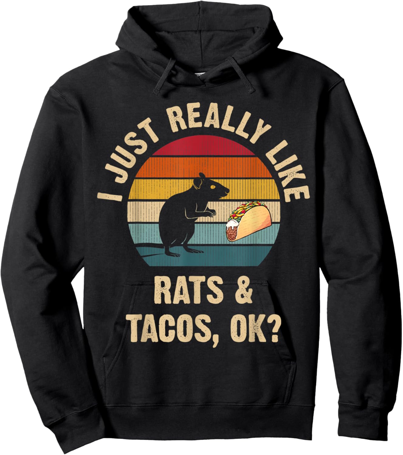 Rats and Tacos lover Cinco de mayo Taco Tuesday Cute Hoodie - Hoodie | Black