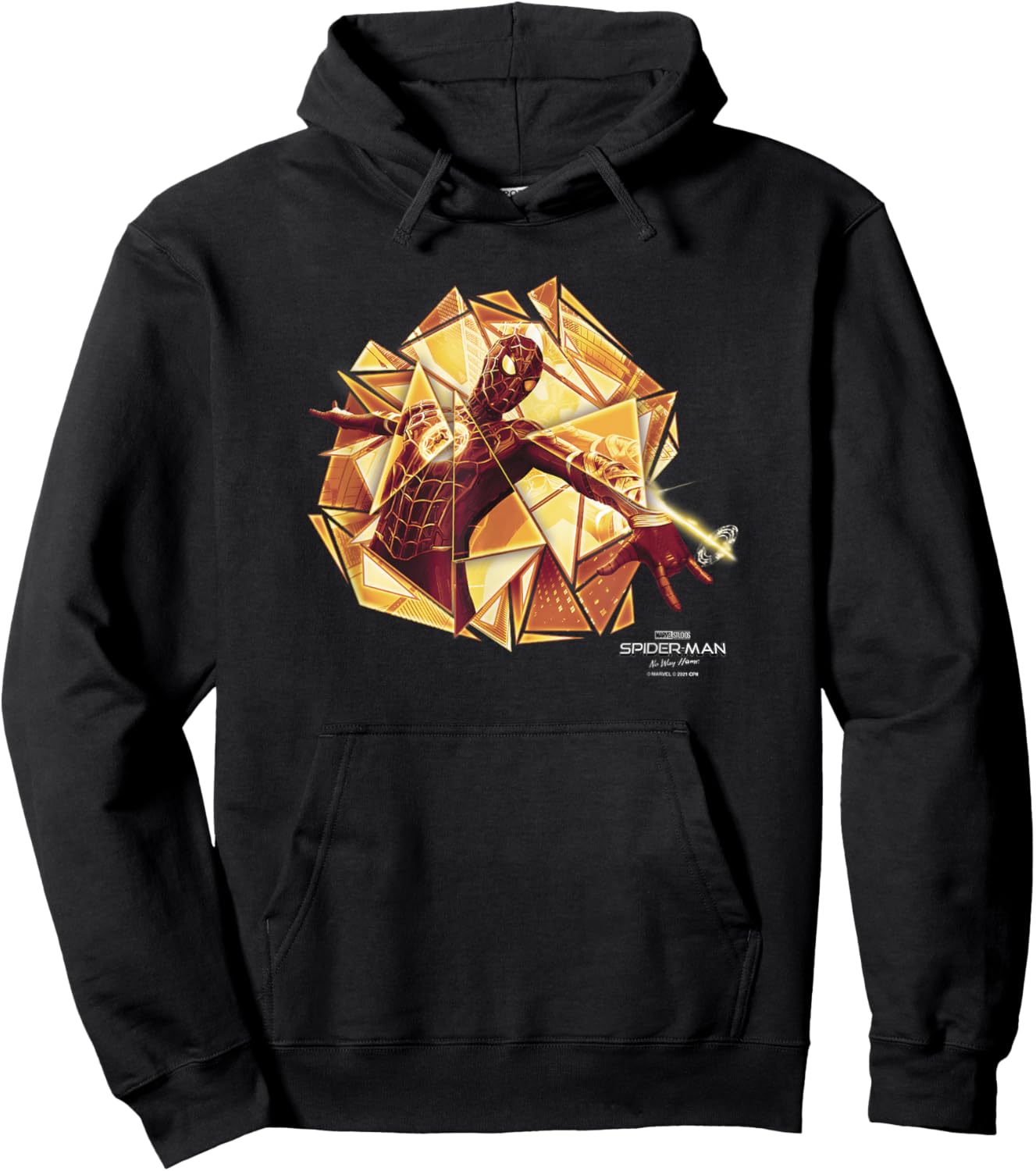 Marvel Spider-Man No Way Home Spider-Man Golden Web Shot Hoodie - Hoodie | Black