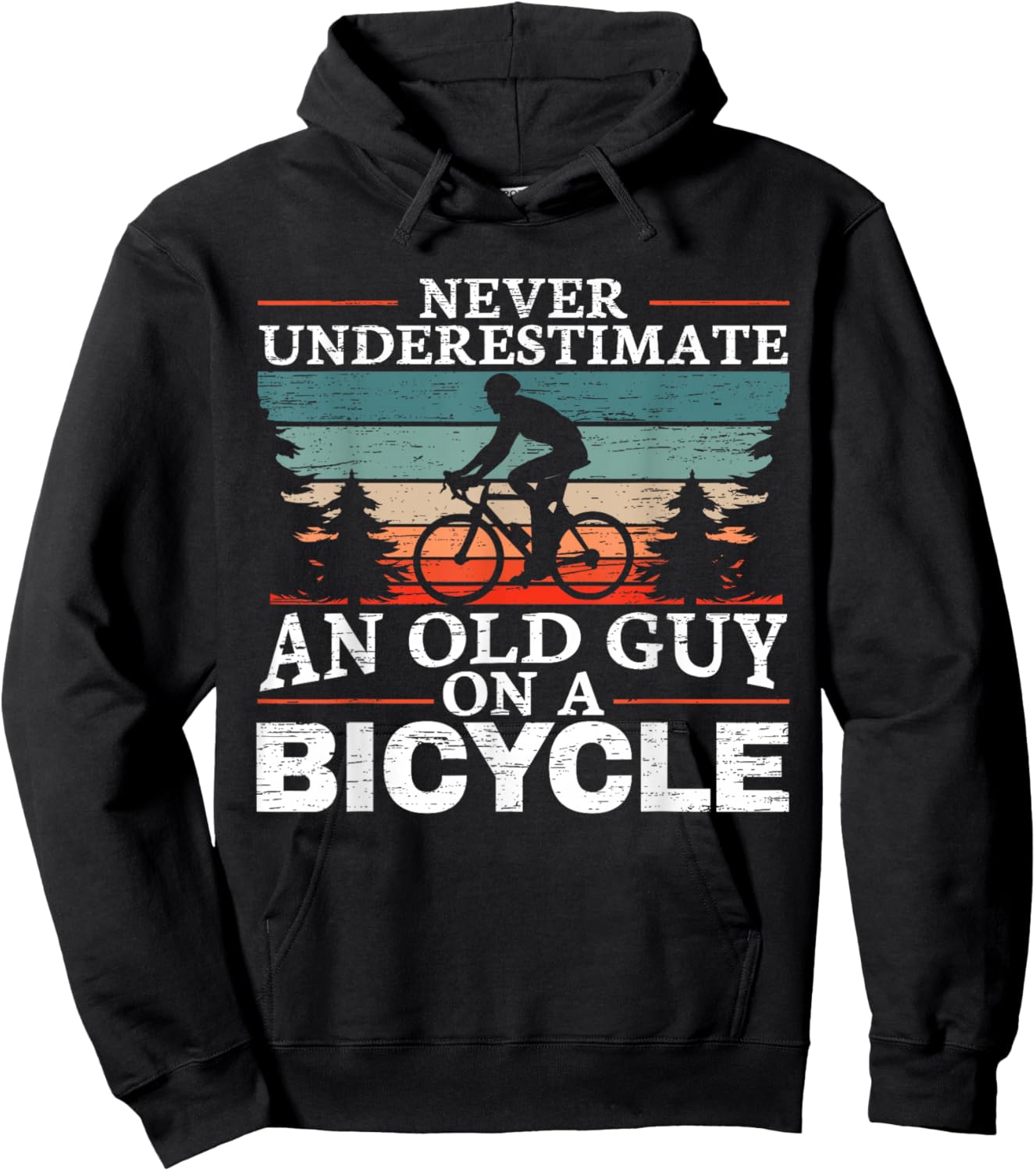 Never Underestimate an Old Man On A Bicycle for a Cycling Hoodie - Hoodie | Black